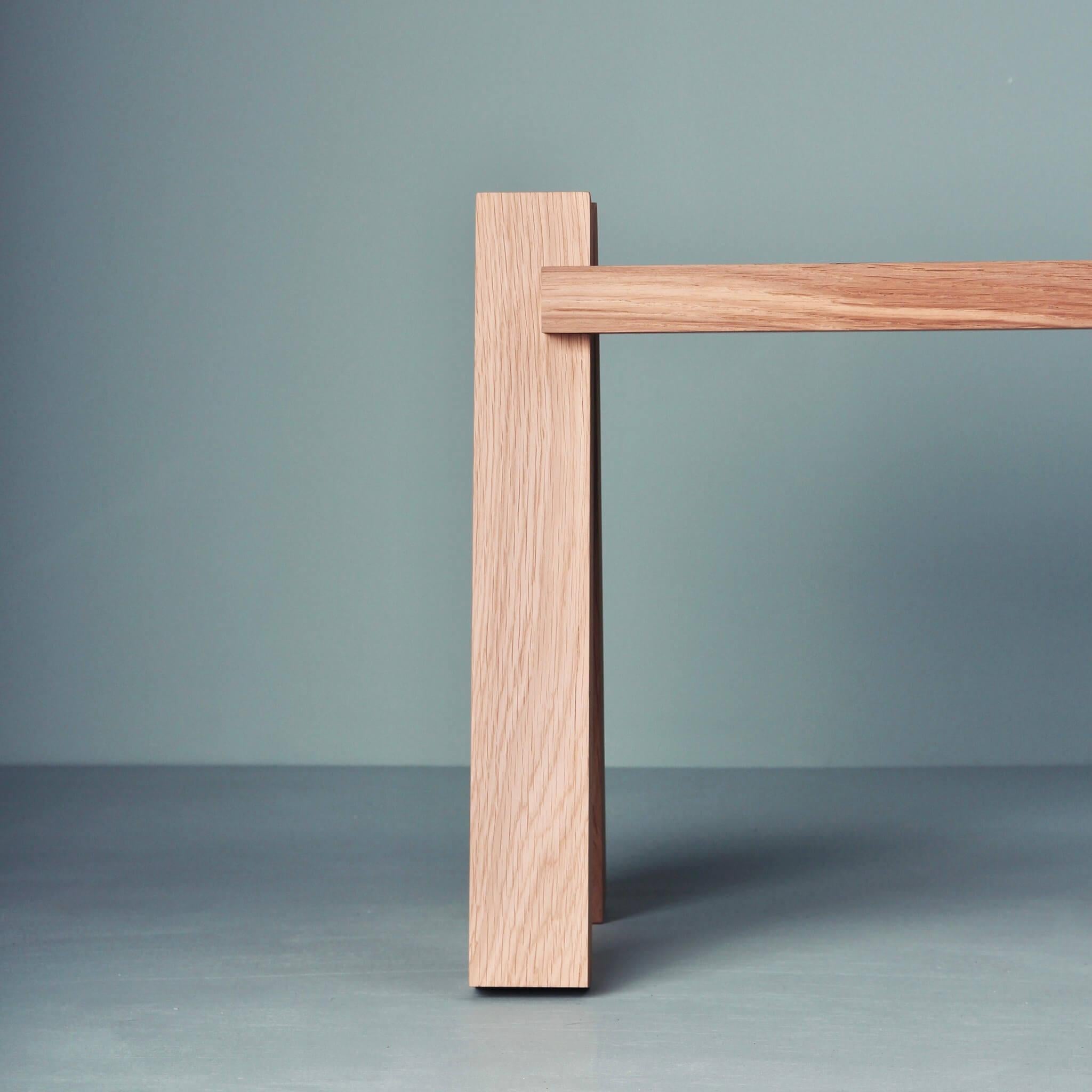 Modern Oak Wood Side Table by Alto Duo '3 Sizes' For Sale 2
