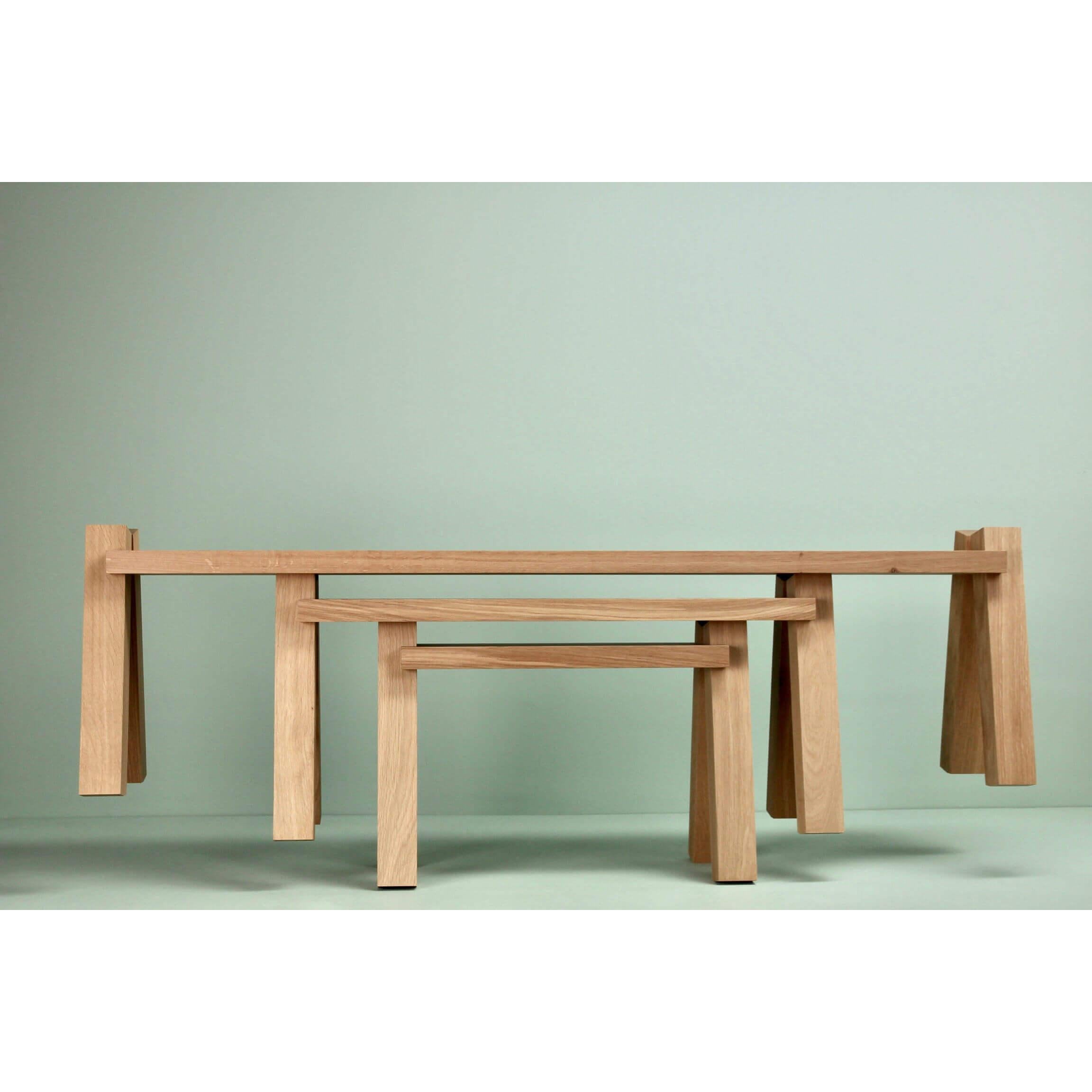 Modern Oak Wood Side Table by Alto Duo '3 Sizes' For Sale 3
