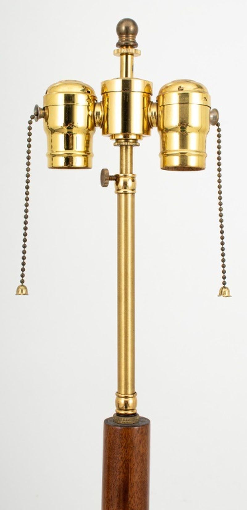 20th Century Modern Oak Wood Tripod Floor Lamp For Sale
