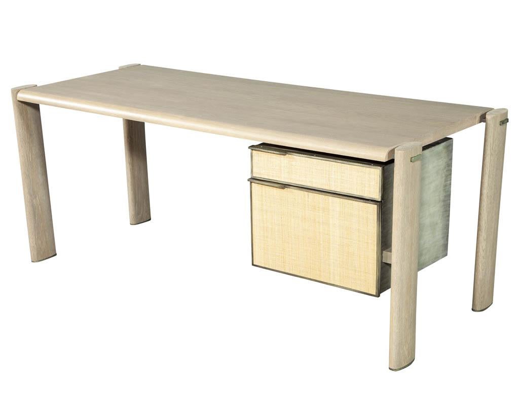 Bronze Modern Oak Writing Desk Nichols by Marmol Radziner