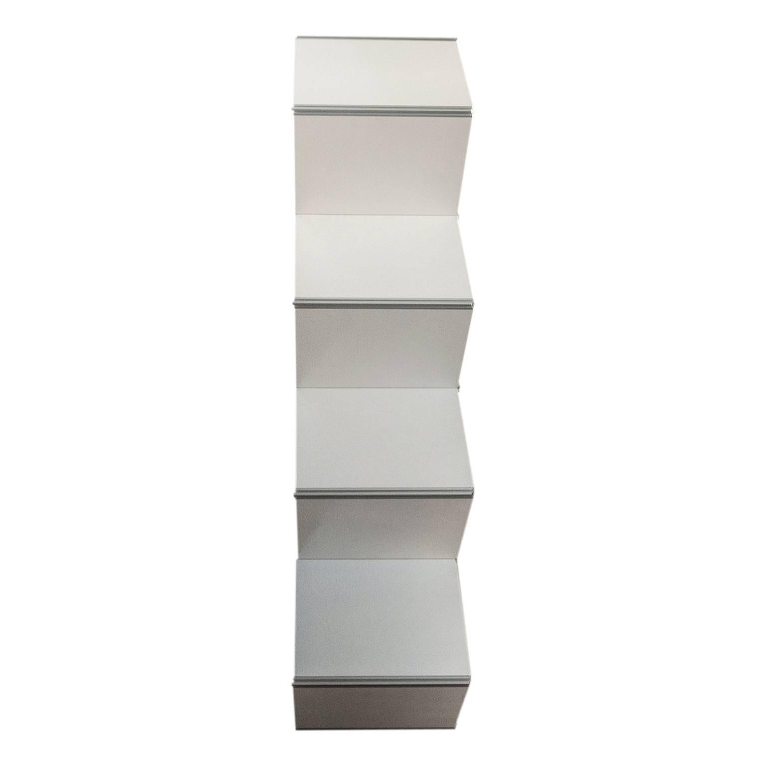 Italian Modern Oblique Bookcase in Geometric Design For Sale