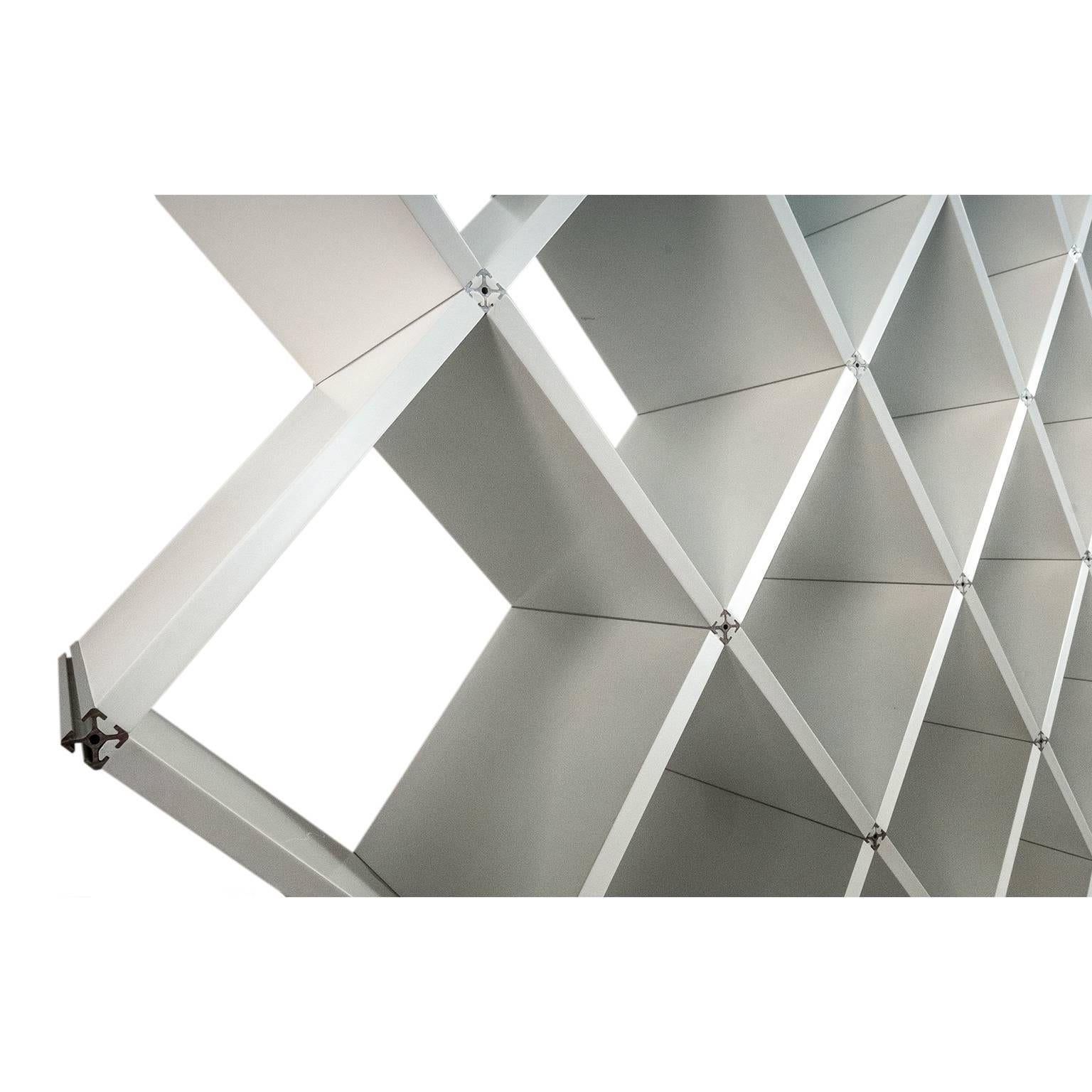 Contemporary Modern Oblique Bookcase in Geometric Design For Sale