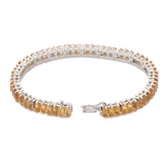 Modernes Oktagon Citrin Tennis 925 Silber Armband Geschenk für beste Freundin Schmuck