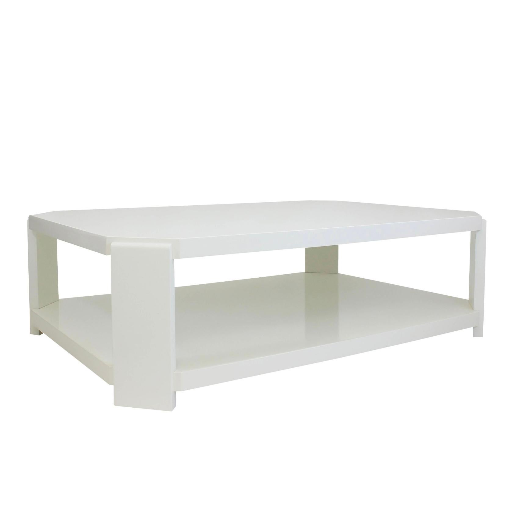 American Modern Octagonal Lacquered Coffee Table For Sale