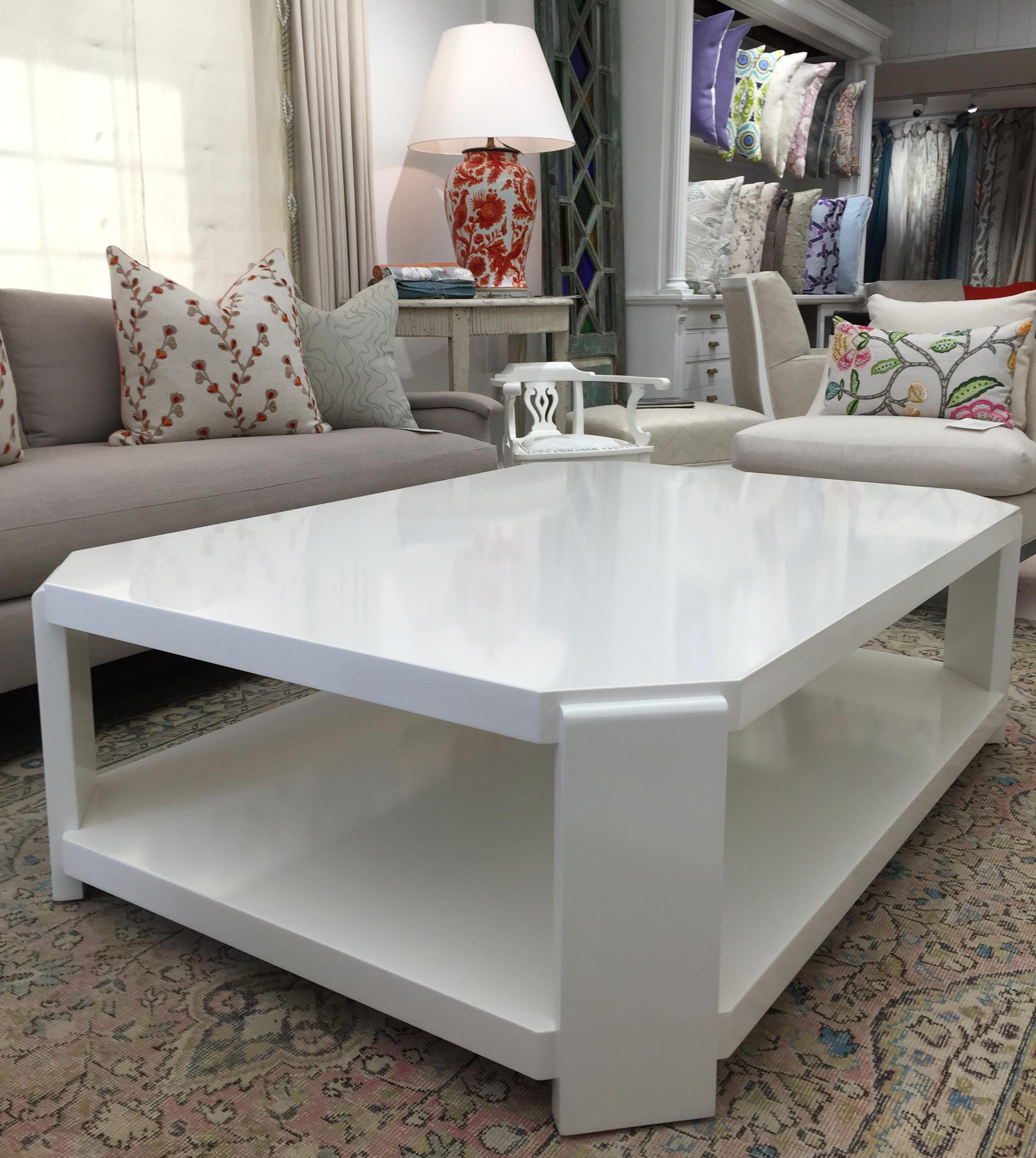 American Modern Octagonal Lacquered Coffee Table For Sale