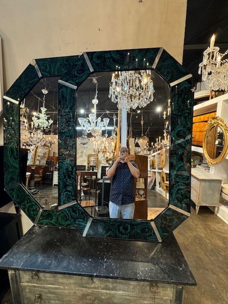 Espejo moderno octogonal de malaquita en Bueno estado para la venta en Dallas, TX