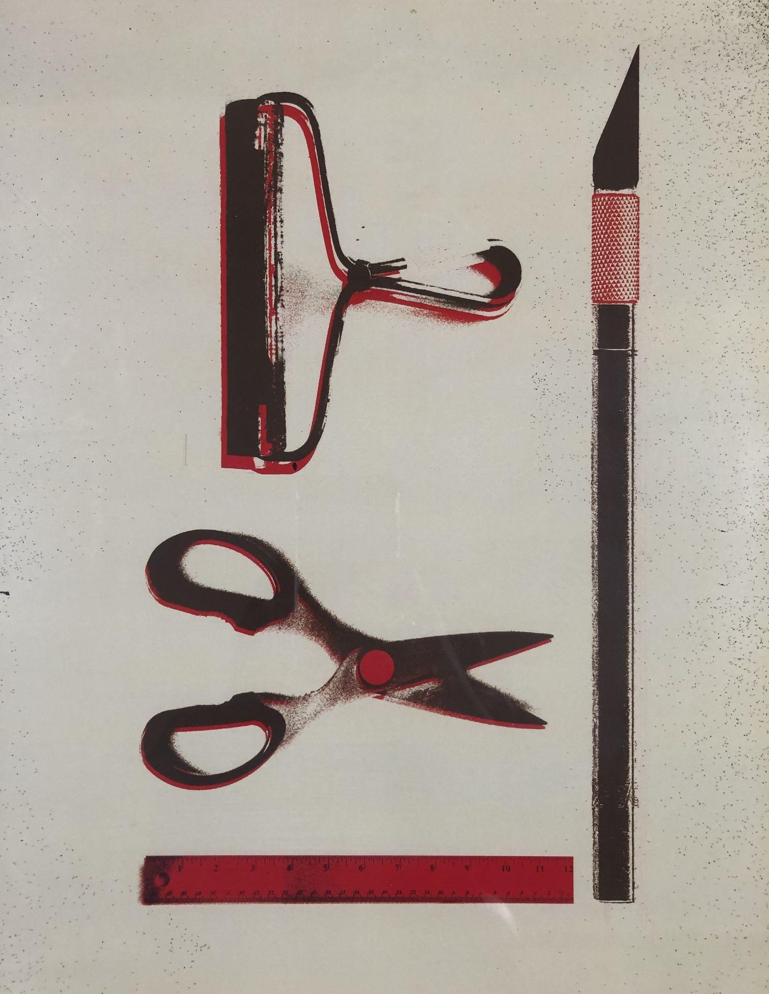 Modern style collage style art print is made to look Three-dimensional, with the words 