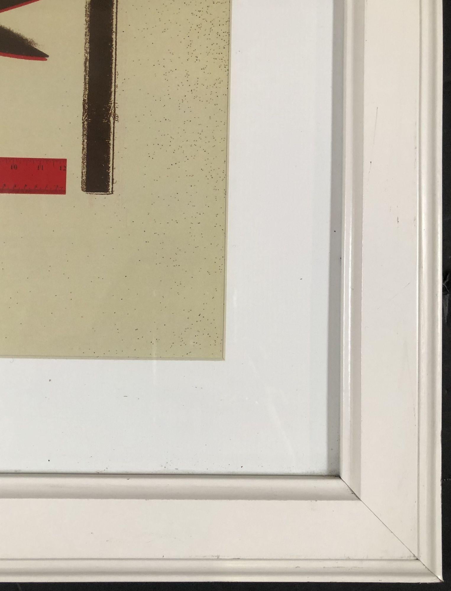 Modernes Büromaterial Collage Dreidimensionaler Kunstdruck 