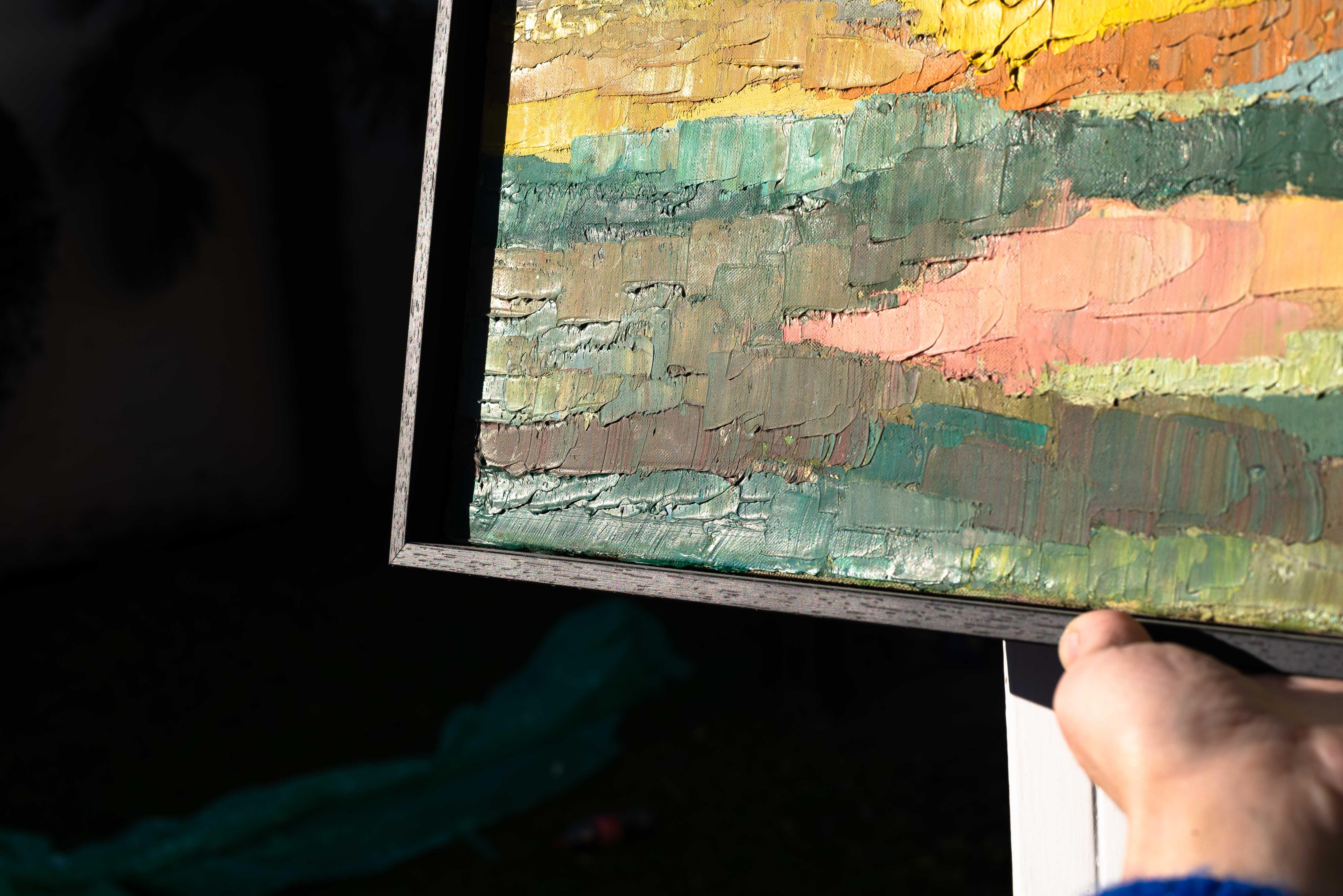 Pintura al óleo moderna, Paisaje junto al mar, Bretaña - Francia Años 60 Moderno de mediados de siglo en venta