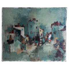 Modern Oil Painting, Urban Landscape by Joseph RAUMANN, France 1960s