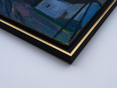 Modern Oil Painting, Urban Landscape, "Crépuscule" by Miloje Todorovitch, 1960