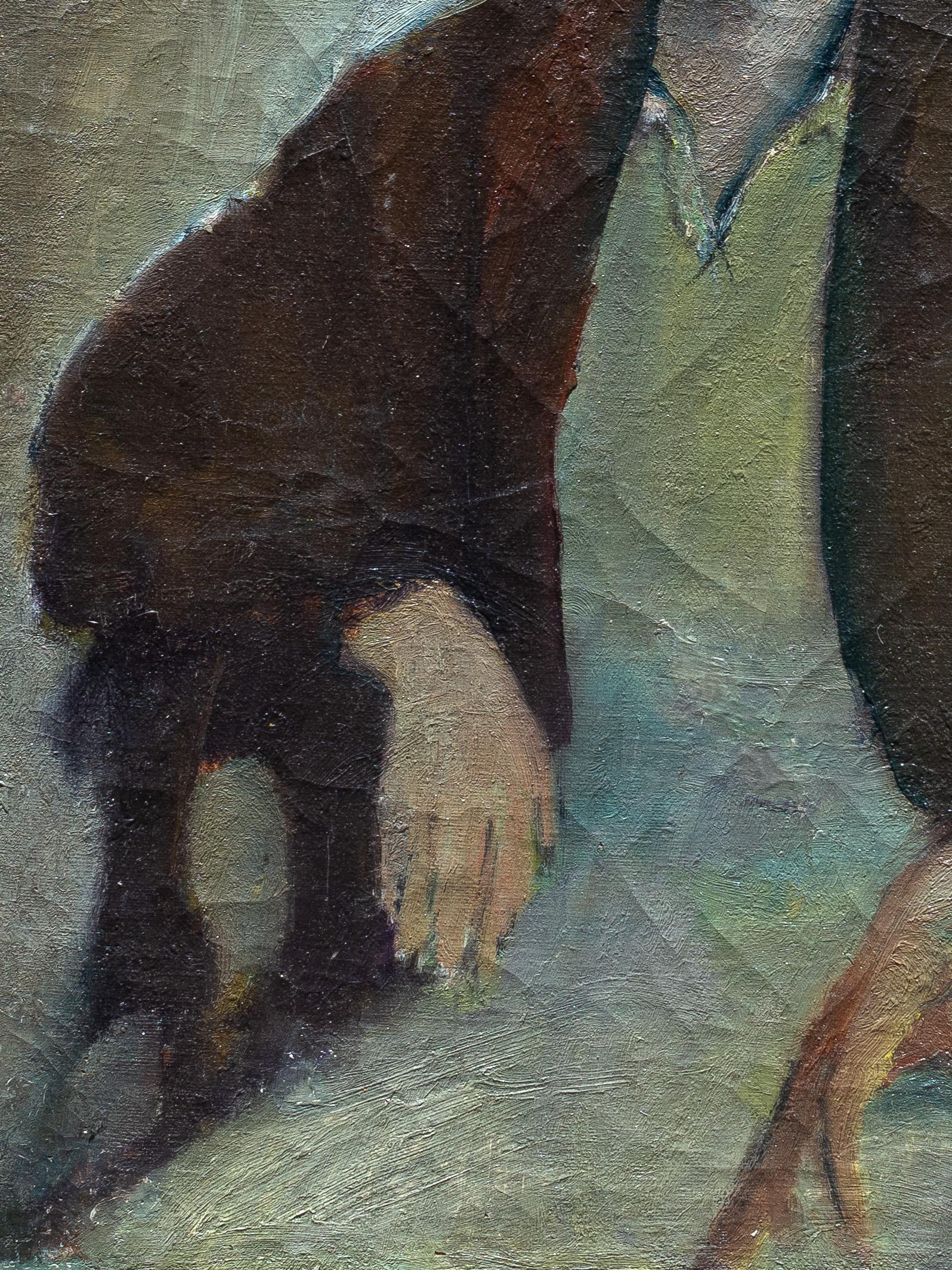 French Modern Oil Painting, Woman Portrait, Post Impressionism, France Circa 1930