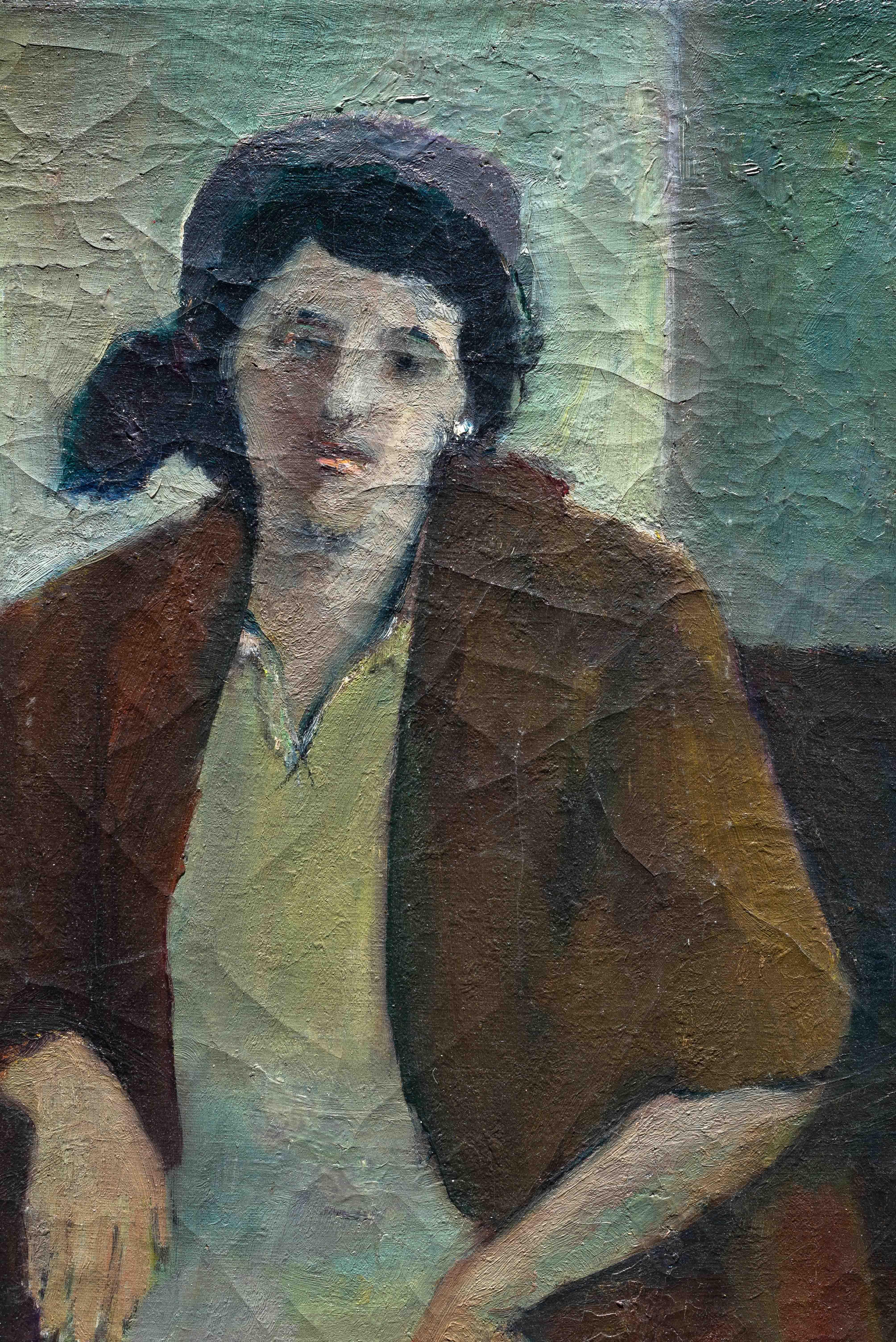Modern Oil Painting, Woman Portrait, Post Impressionism, France Circa 1930 1