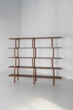 Modern Oirase Bookcase, Brown Walnut Oak, Handmade in Portugal by Greenapple