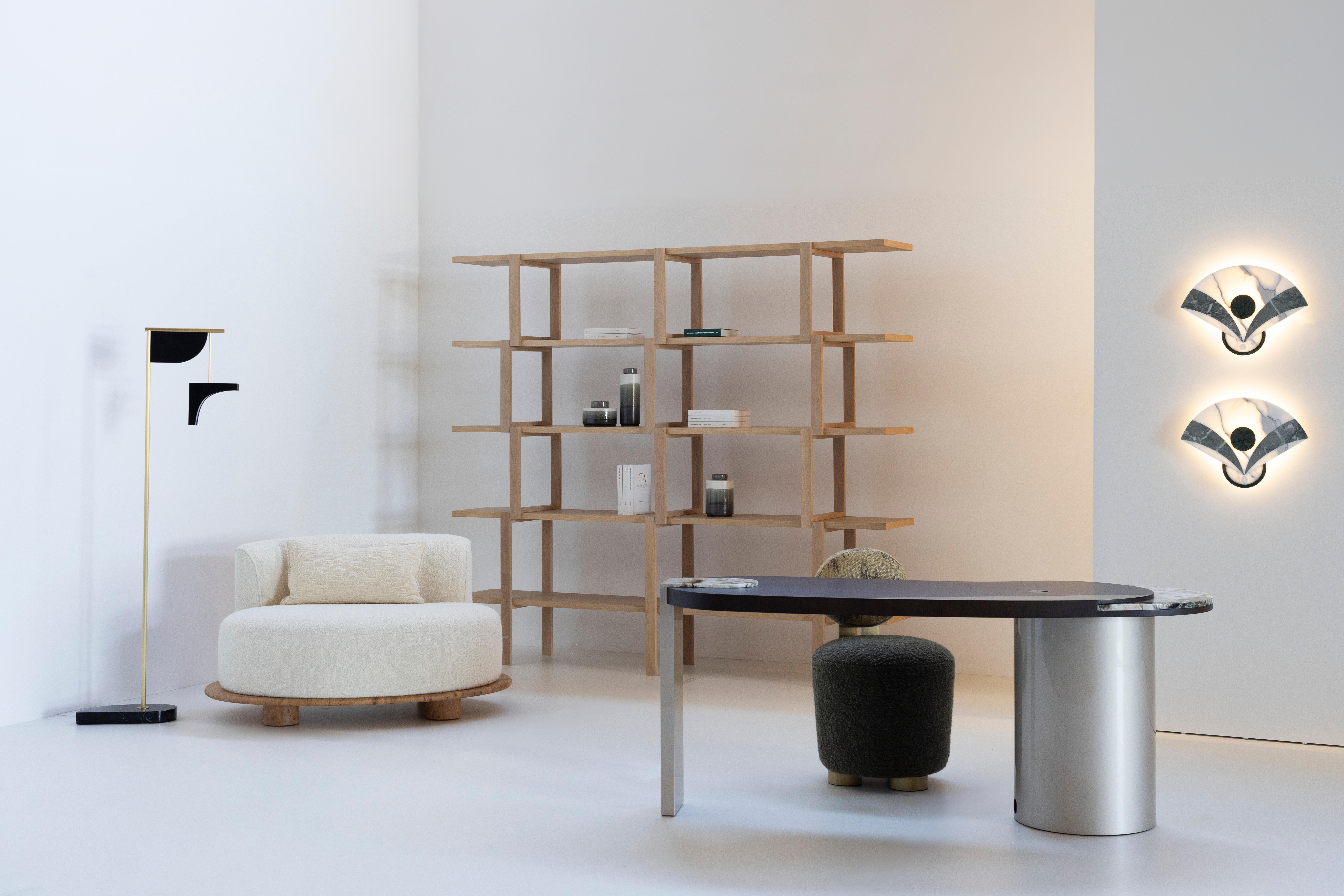 Bibliothèque moderne Oirase, Oak Nature, fait à la main au Portugal par Greenapple en vente 8