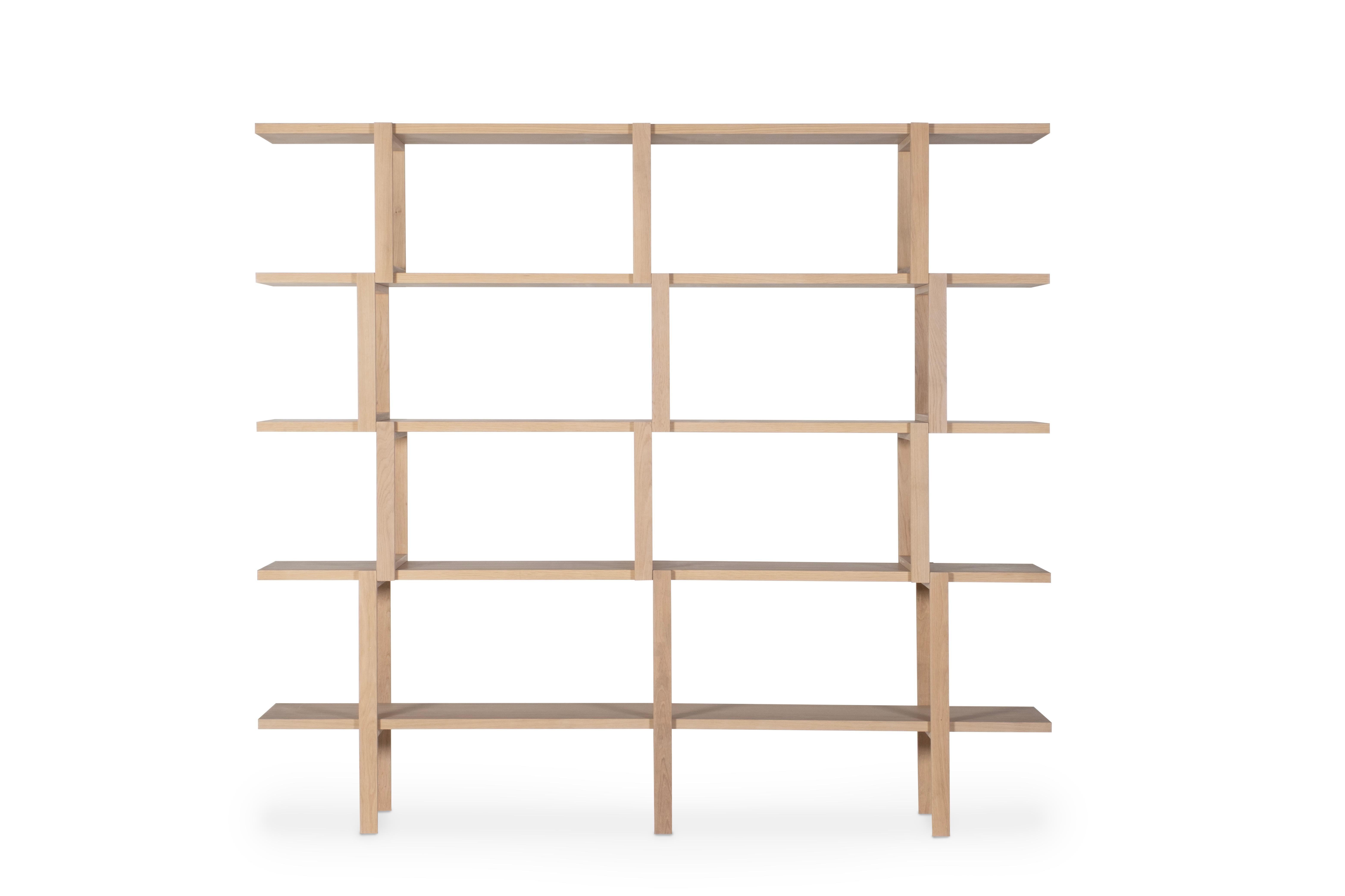 Bibliothèque moderne Oirase, Oak Nature, fait à la main au Portugal par Greenapple en vente 10