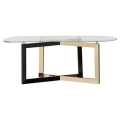 Modern Olisippo Console Table, Brass Glass, Handmade in Portugal by Greenapple