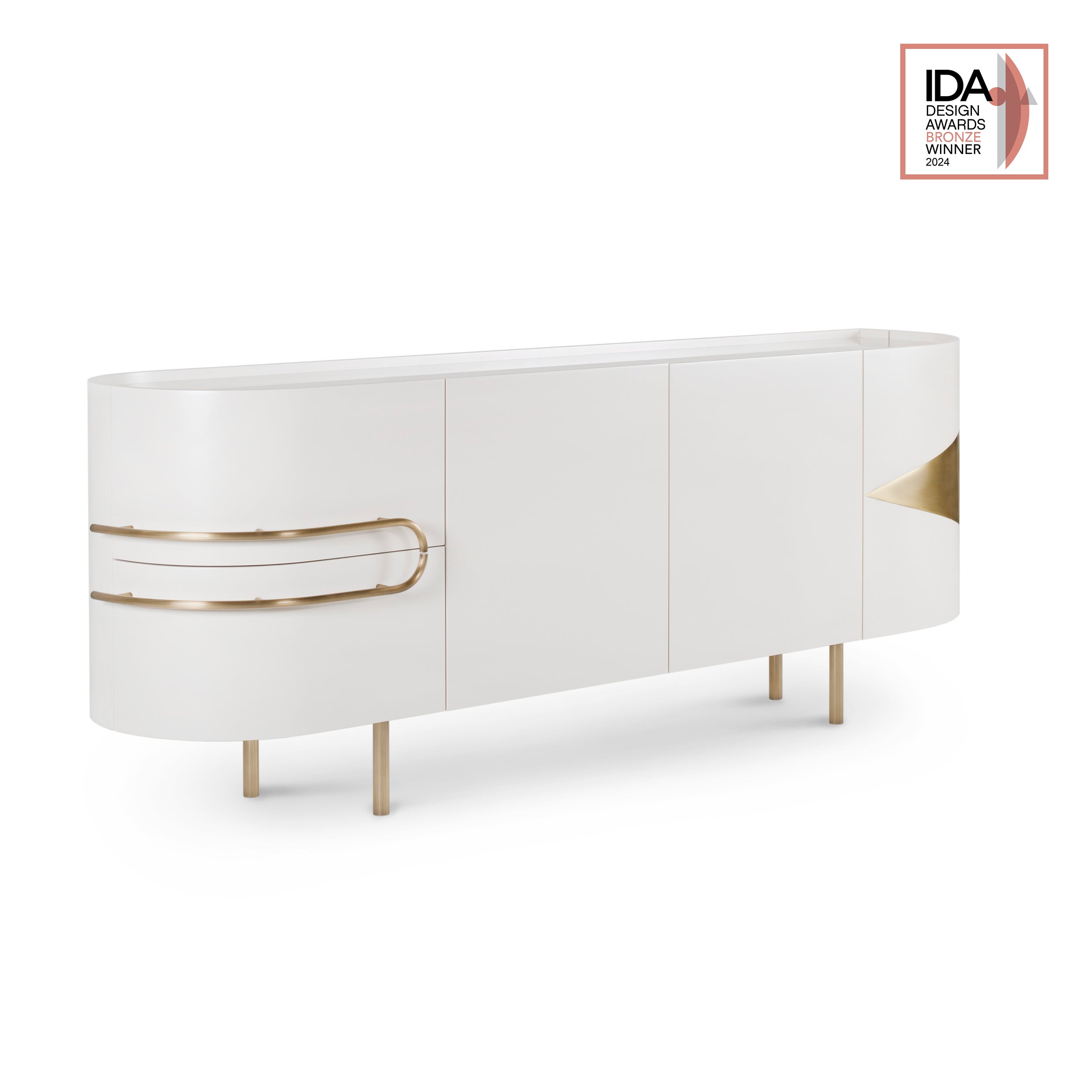 Meuble de bar moderne Oliver, marbre Calacatta, fait main par Greenapple