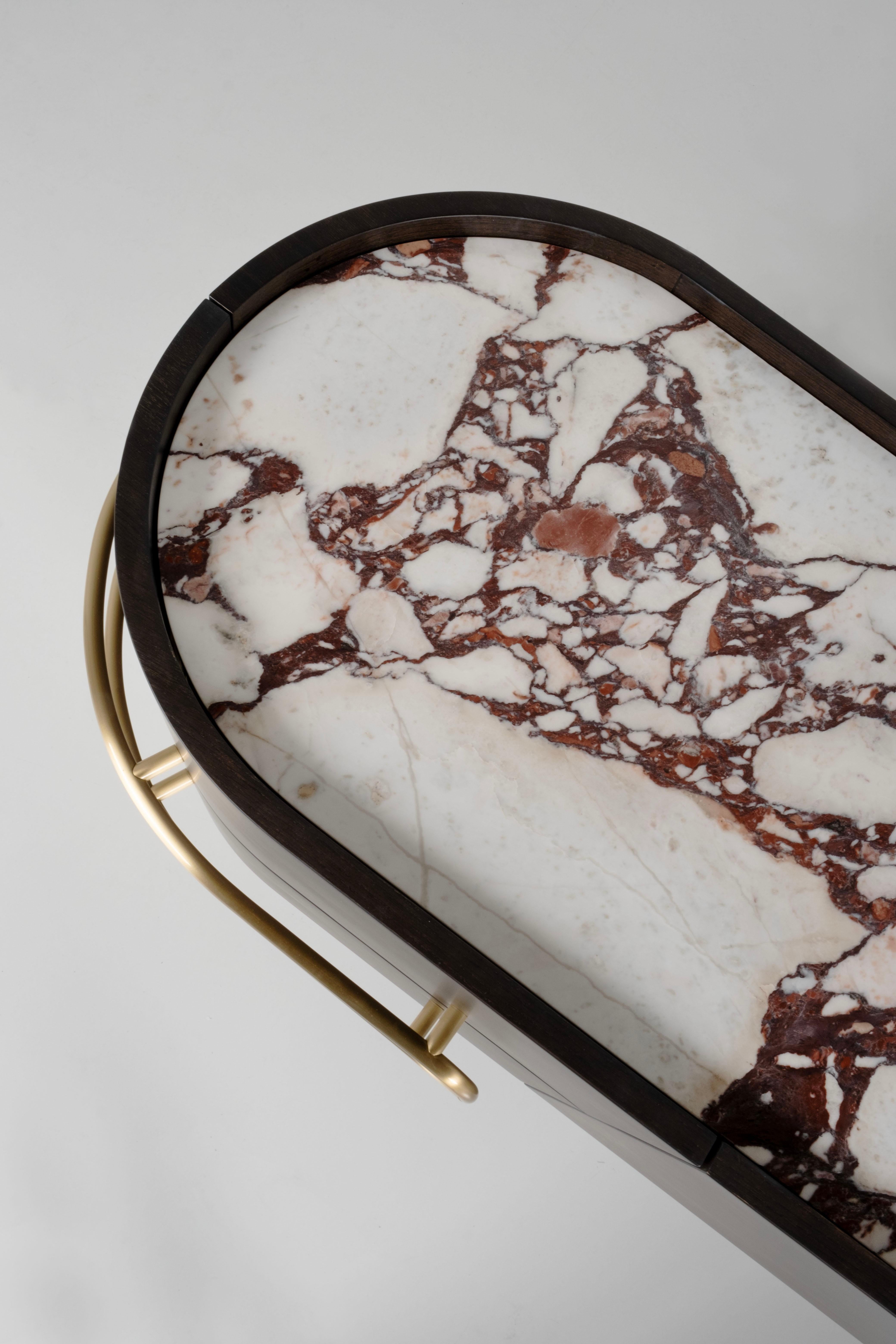 Tacheté Meuble TV Olival, marbre, fabriqué à la main au Portugal par Greenapple en vente