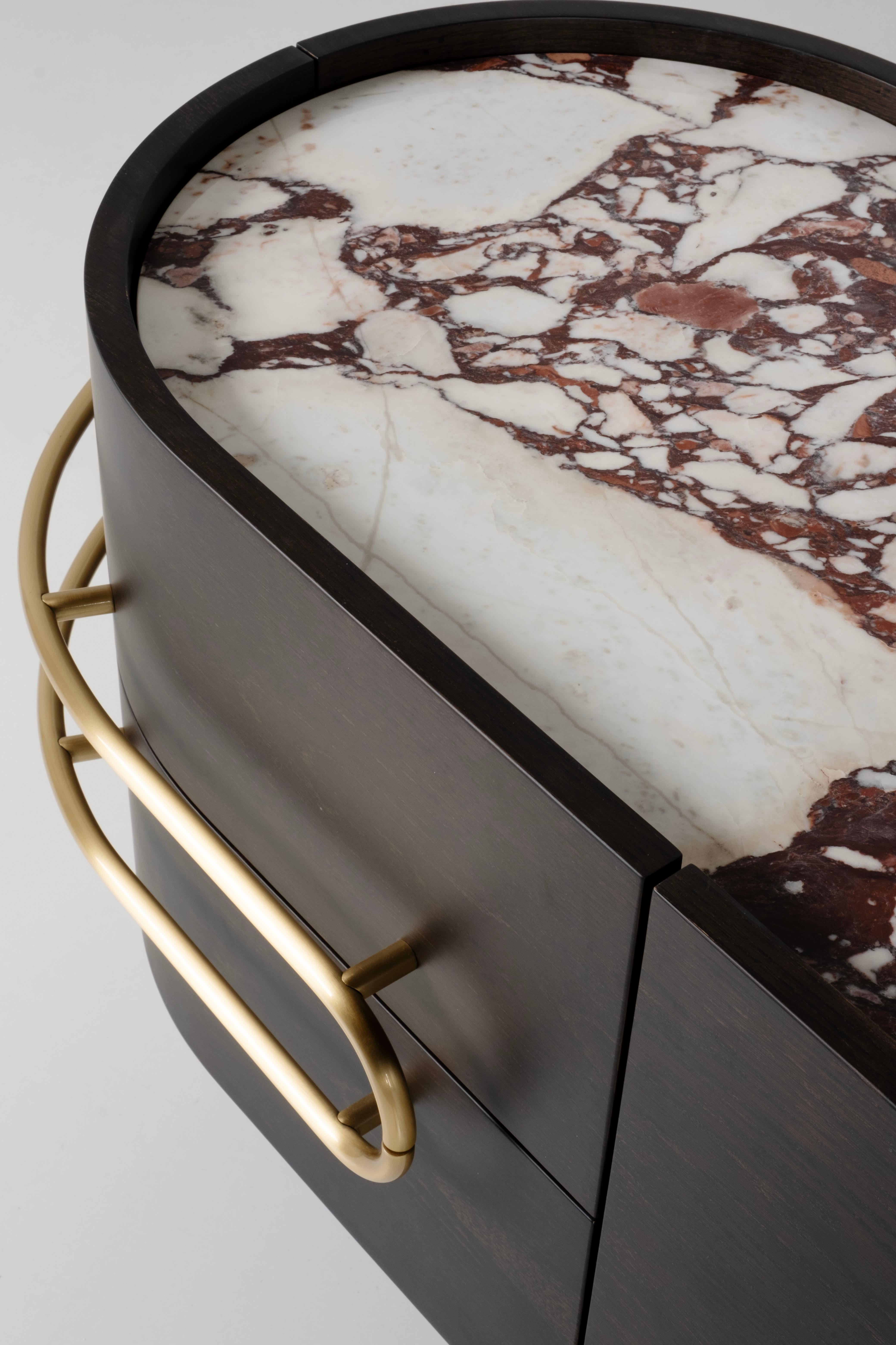 Moderner Olival Sideboard-Tischschrank, Marmor, handgefertigt in Portugal von Greenapple im Angebot 1