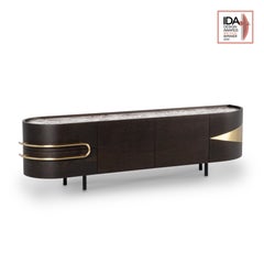 Aparador moderno de mediados de siglo Olival Mueble para TV, mármol, hecho a mano por Greenapple