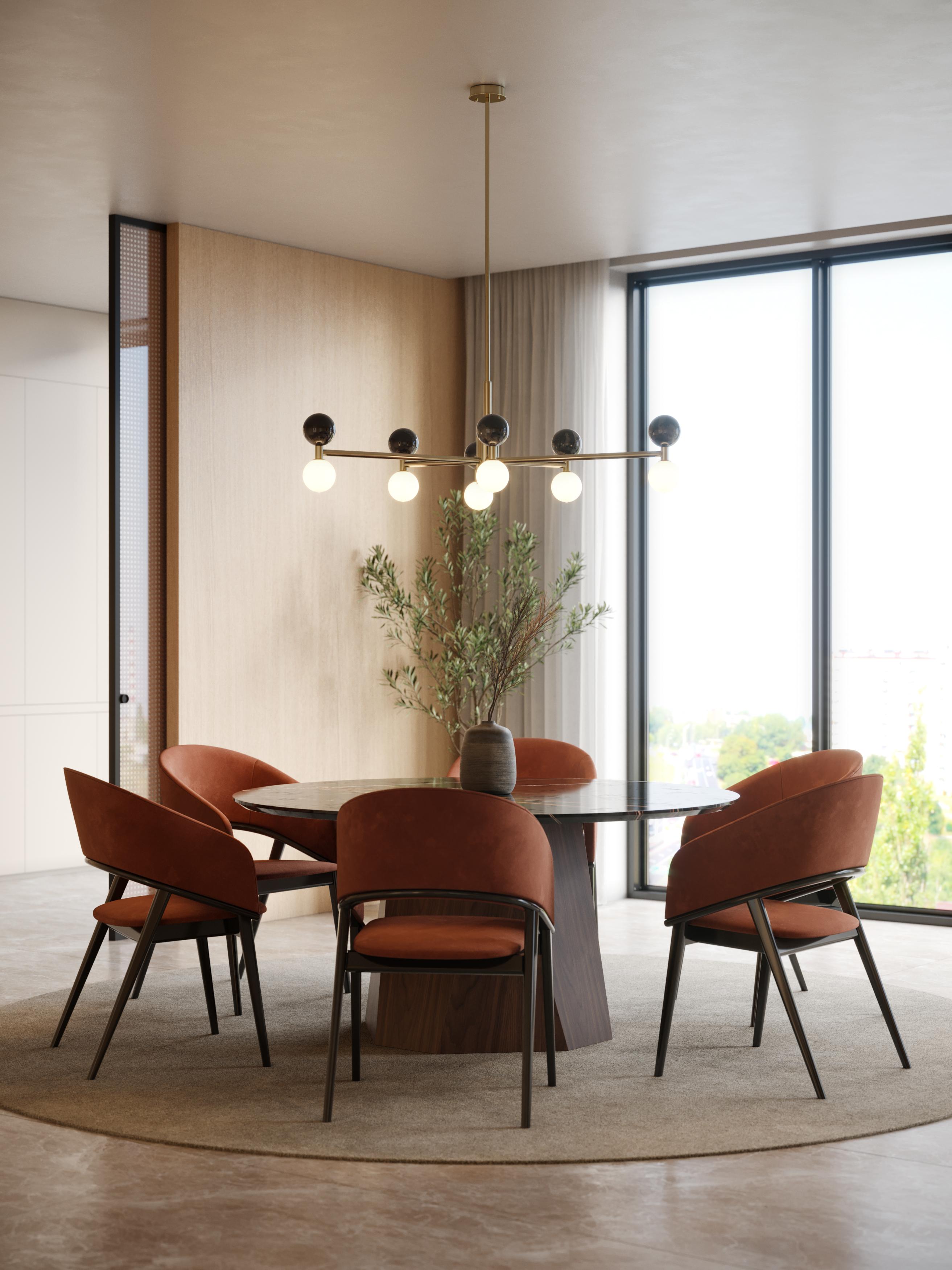Table de salle à manger moderne Olivia en chêne, fabriquée à la main par Stylish Club Neuf - En vente à Seroa, PT
