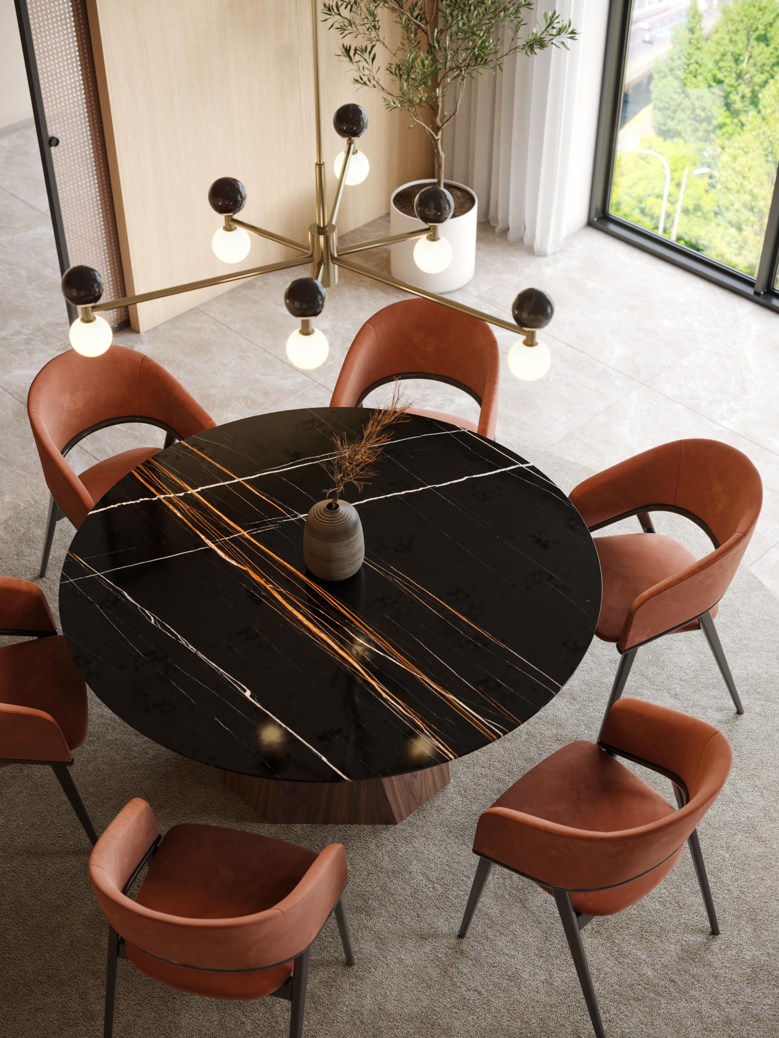 XXIe siècle et contemporain Table de salle à manger moderne Olivia en chêne, fabriquée à la main par Stylish Club en vente