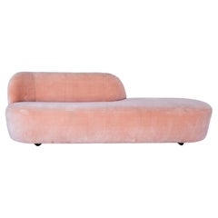 Modern One Arm Slipper Sofa in Velvet