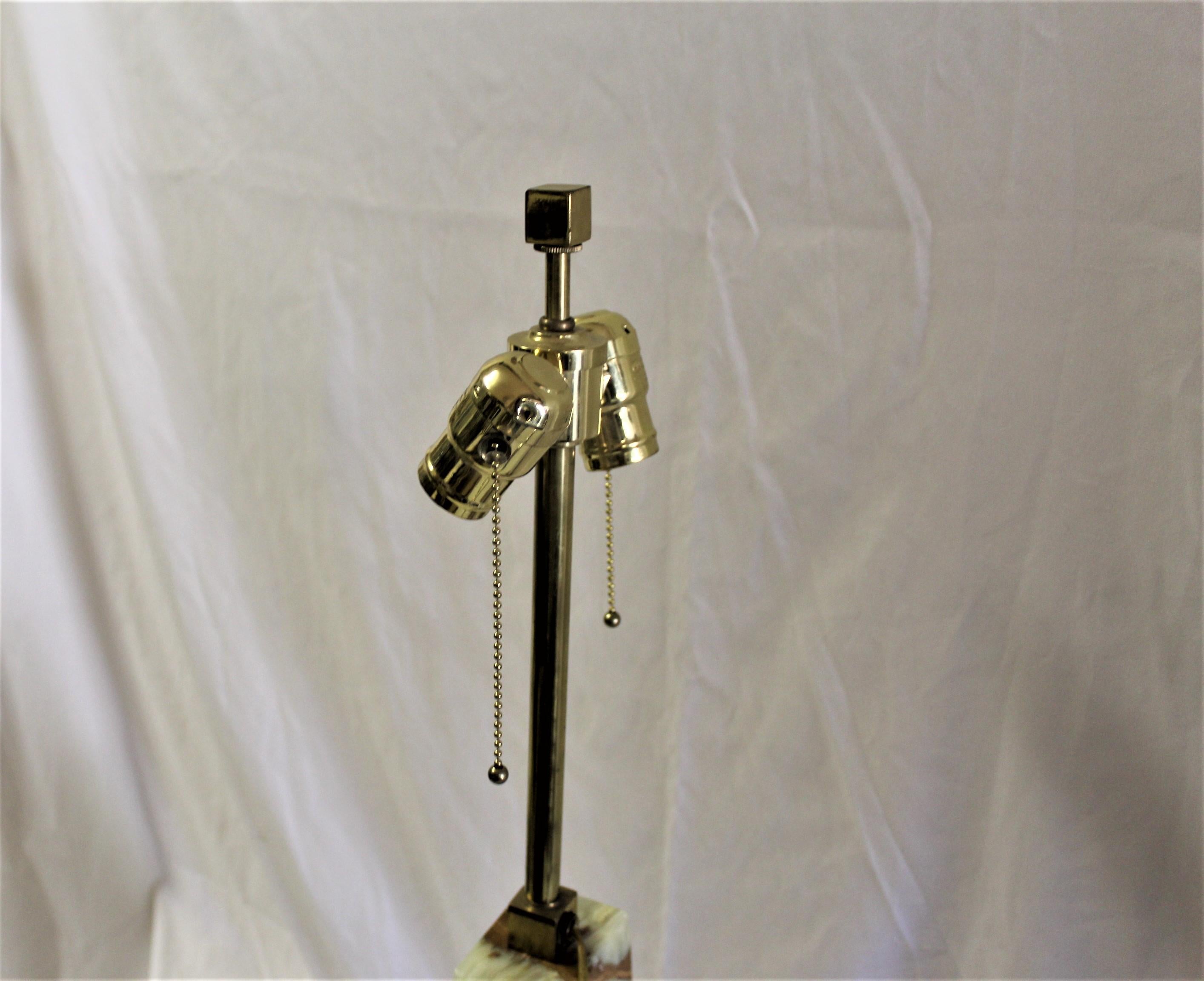 Late 20th Century Modern Onyx & Brass Lamp For Sale