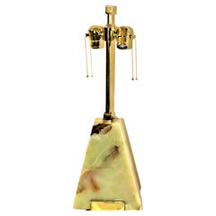 Retro Modern Onyx & Brass Lamp