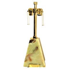 Lampe moderne en onyx et laiton