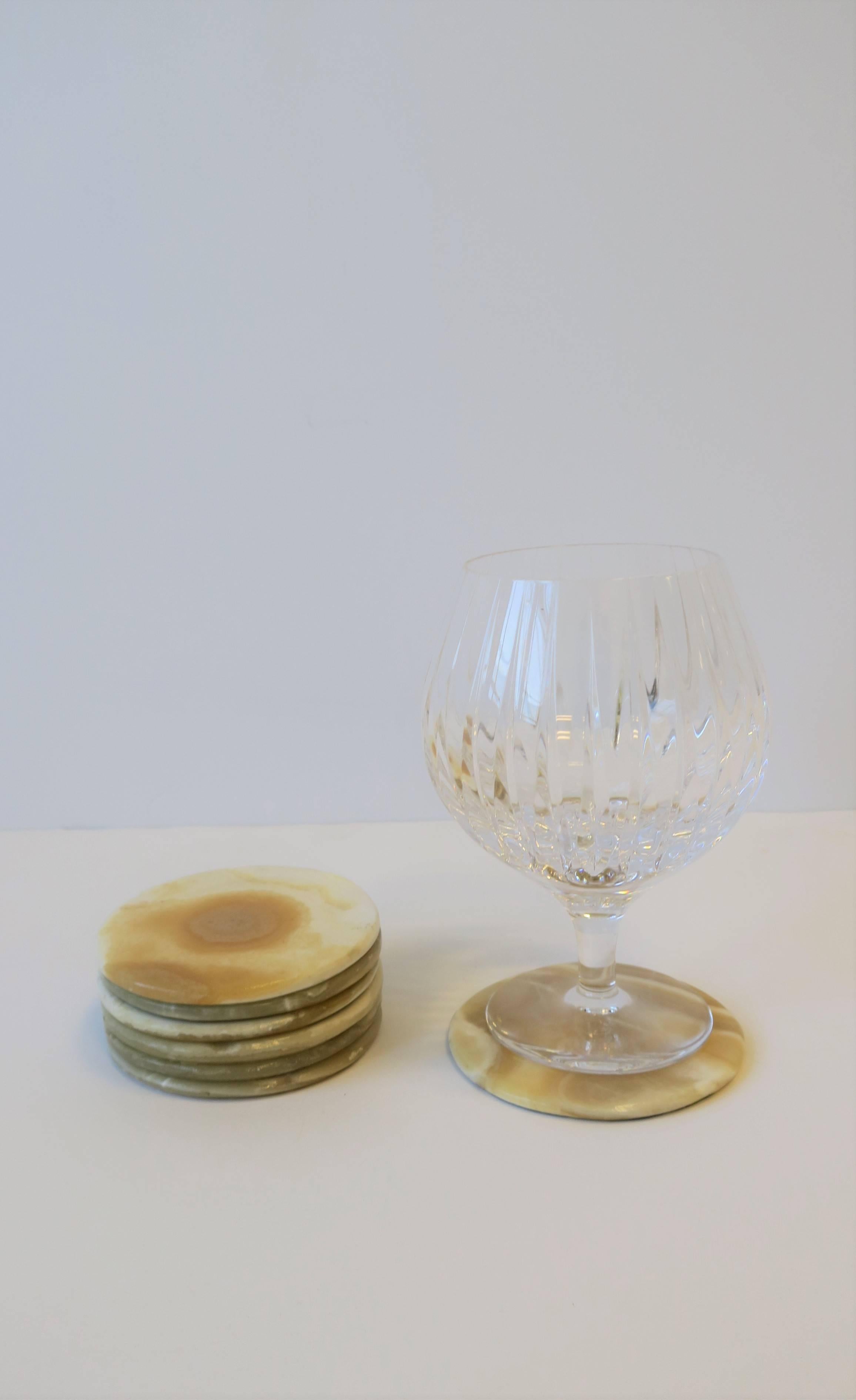 Modern Onyx Marble Drinks or Cocktail Coaster Set, ca. 1970s 2