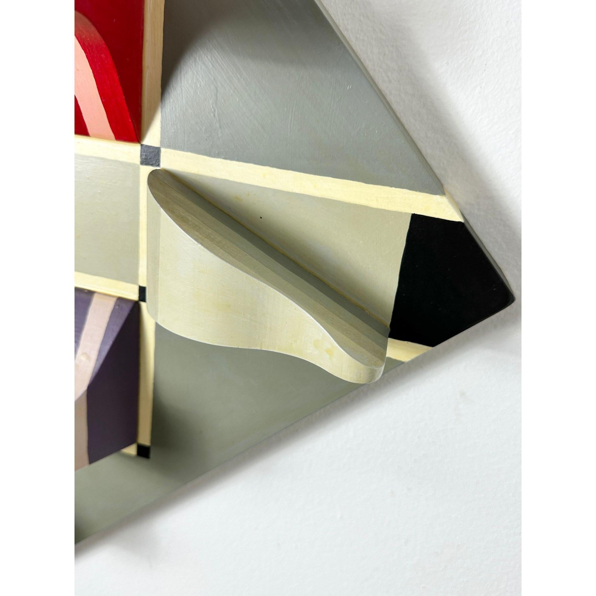 Modern Op Art Structurist Relief Three Dimensional Abstract Wall Sculpture 1985 For Sale 1