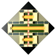 Modern Op Art Structurist Relief Three Dimensional Abstract Wall Sculpture 1985