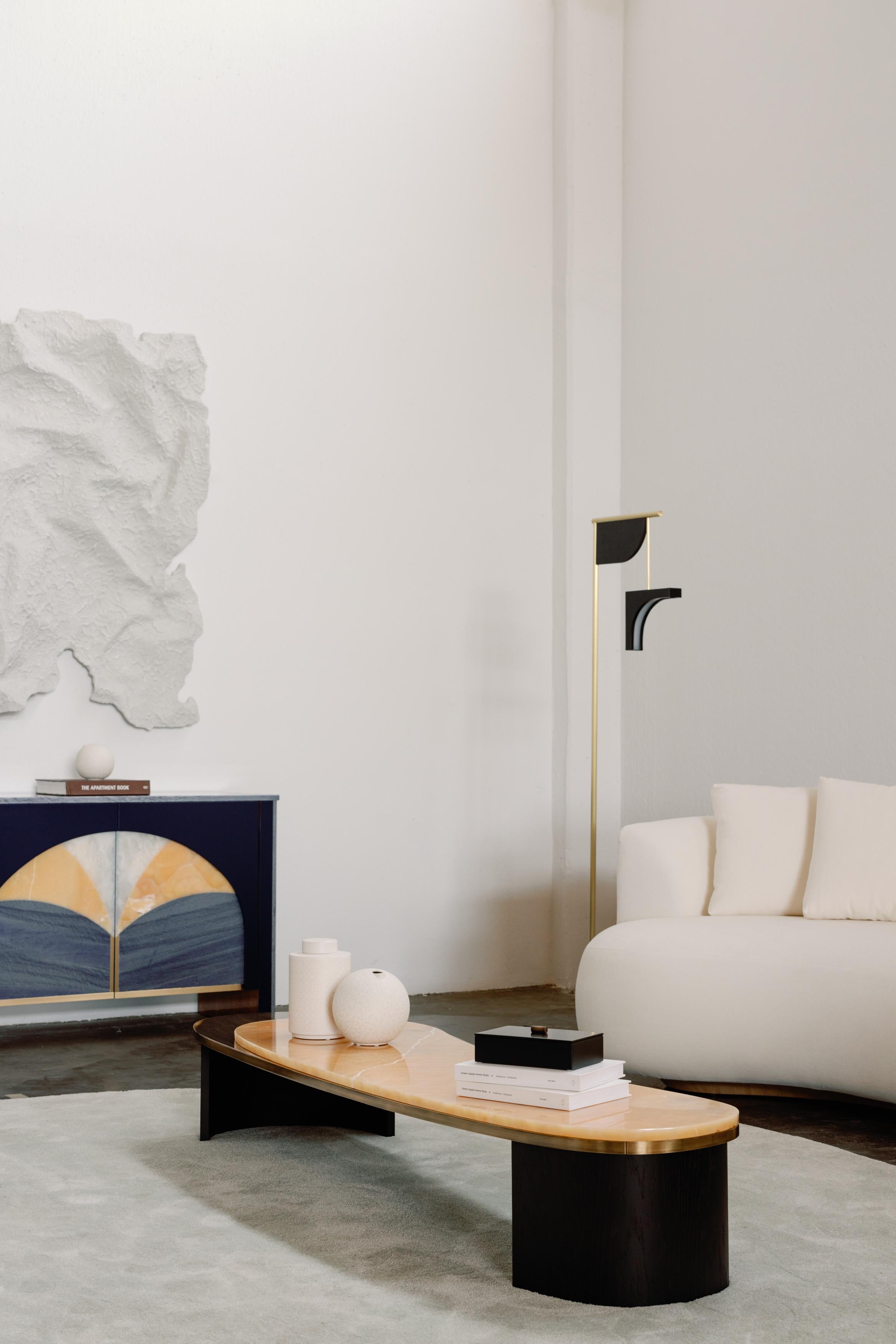 The Moderns Opposite Floor Lamp, Black Marble Brass, Handmade Portugal by Greenapple en vente 2