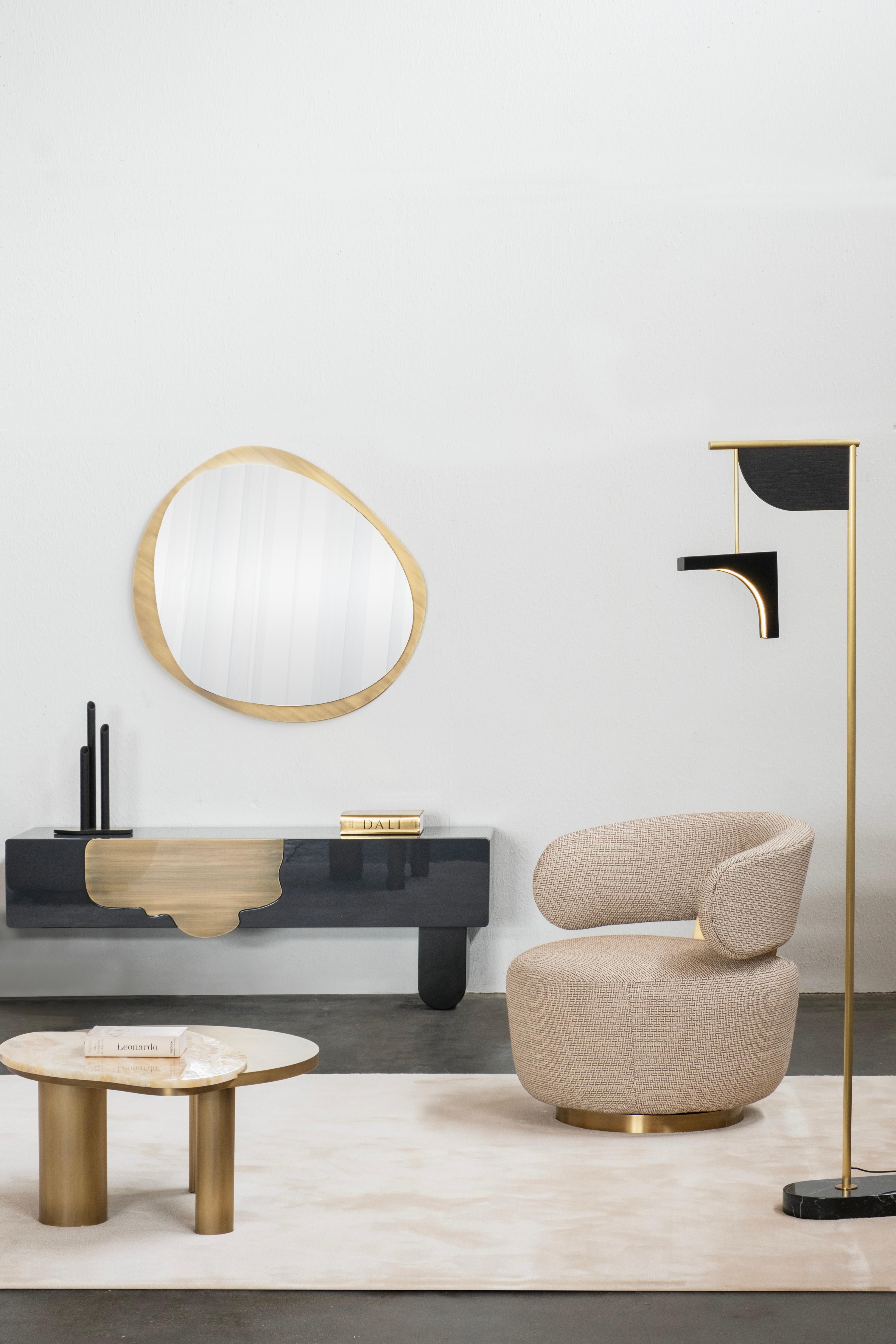 The Moderns Opposite Floor Lamp, Black Marble Brass, Handmade Portugal by Greenapple en vente 7