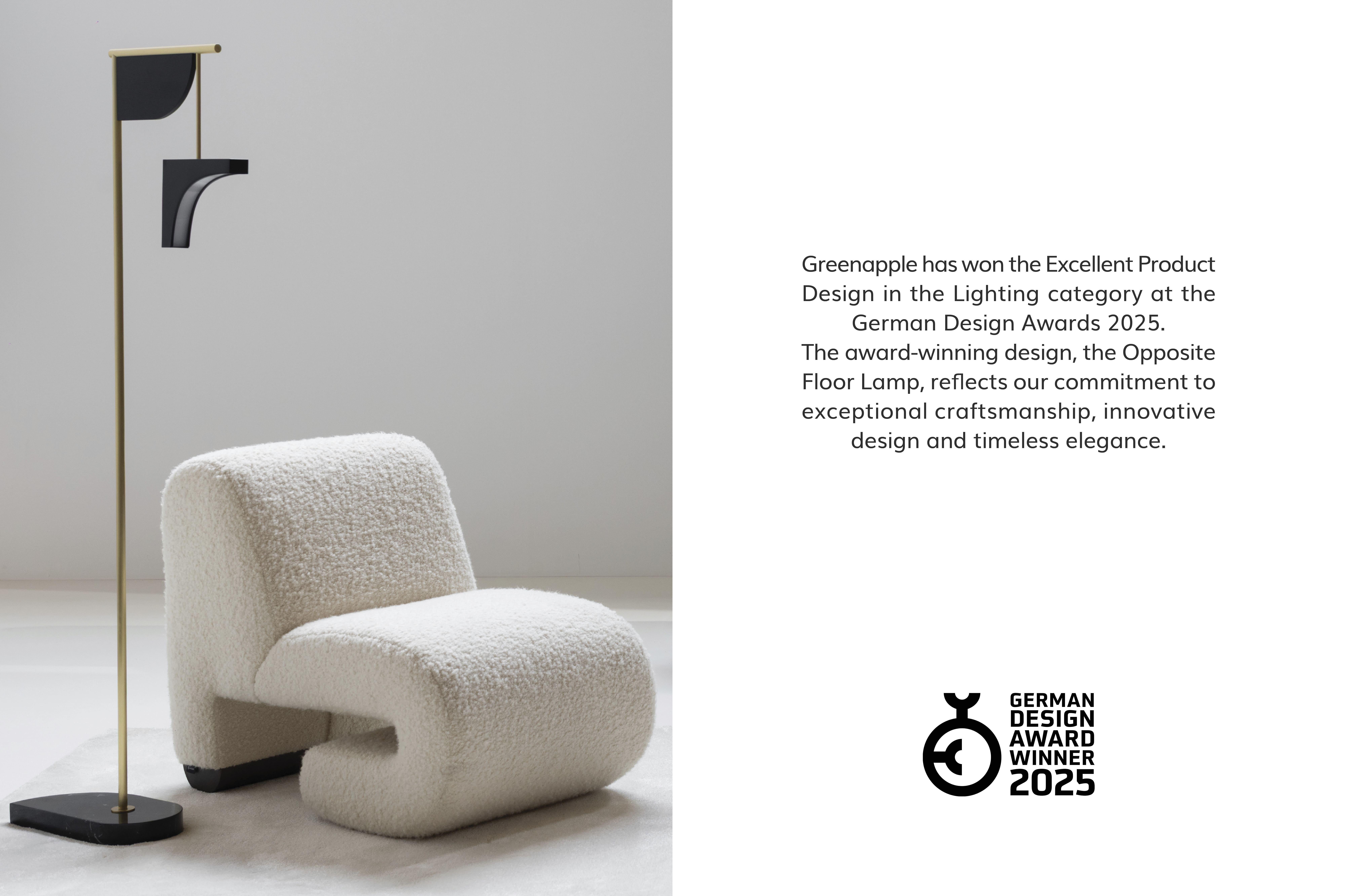 The Moderns Opposite Floor Lamp, Black Marble Brass, Handmade Portugal by Greenapple en vente 6