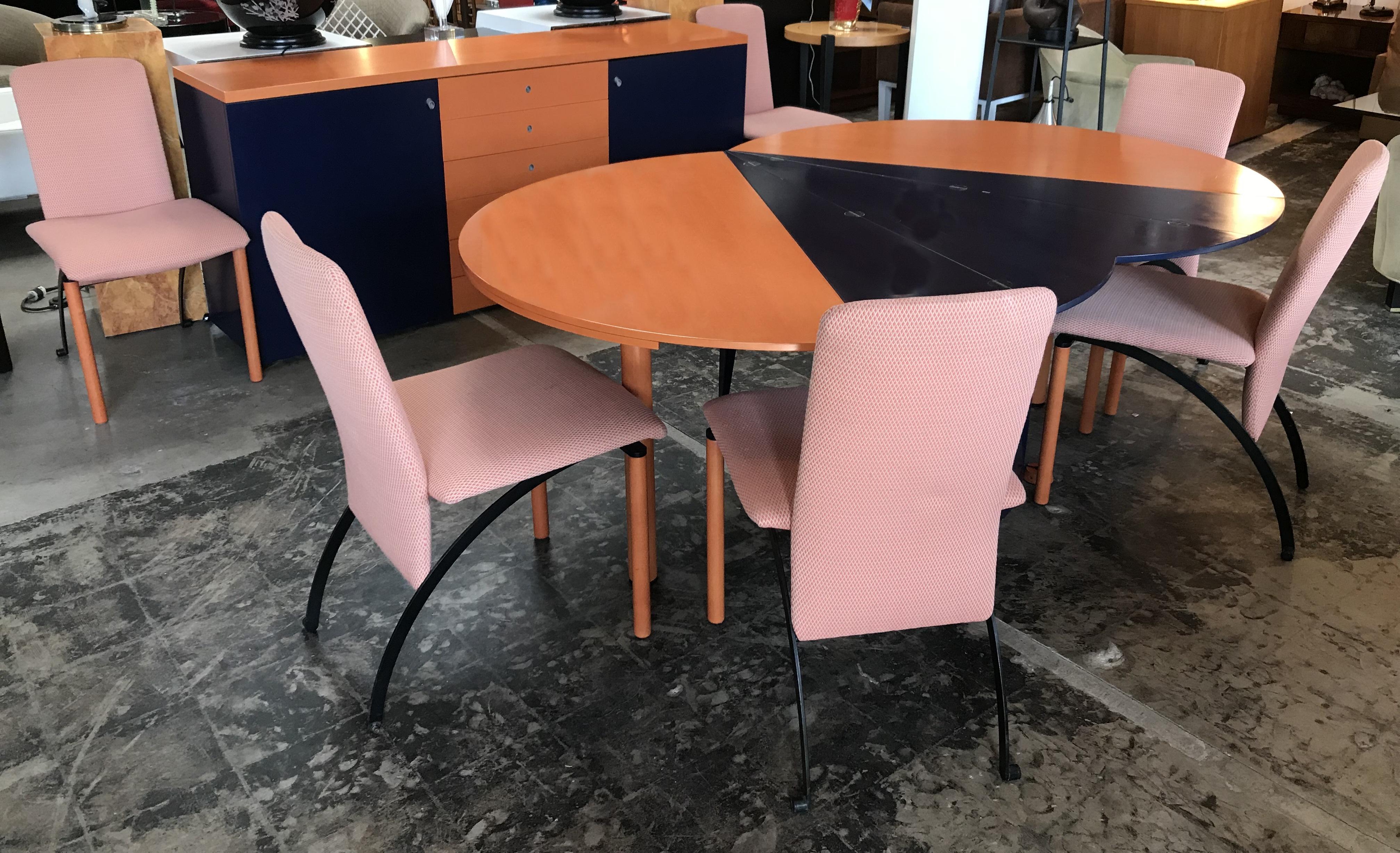Modern Orange and Blue Dining Table by Castelijn 5