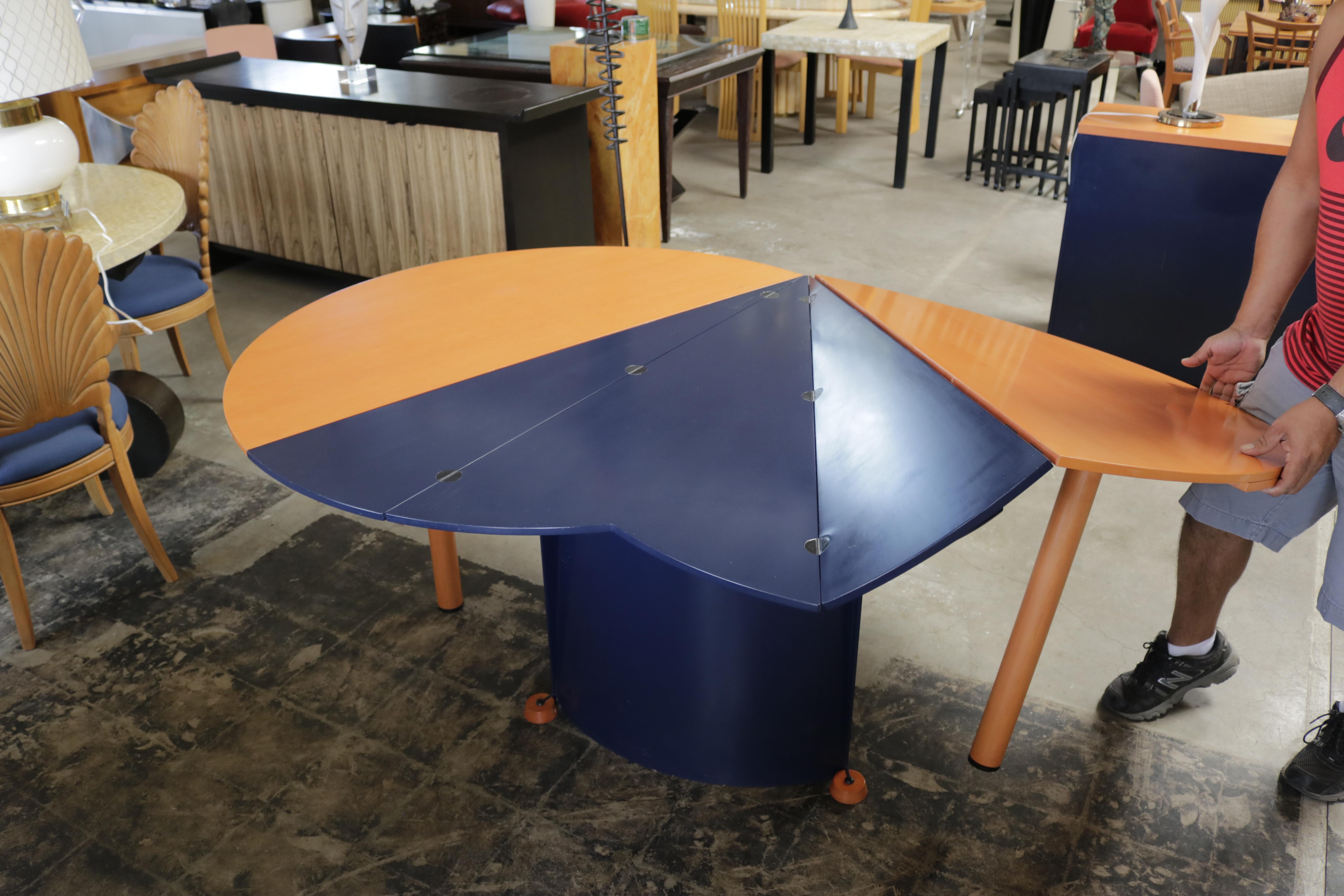 Dutch Modern Orange and Blue Dining Table by Castelijn