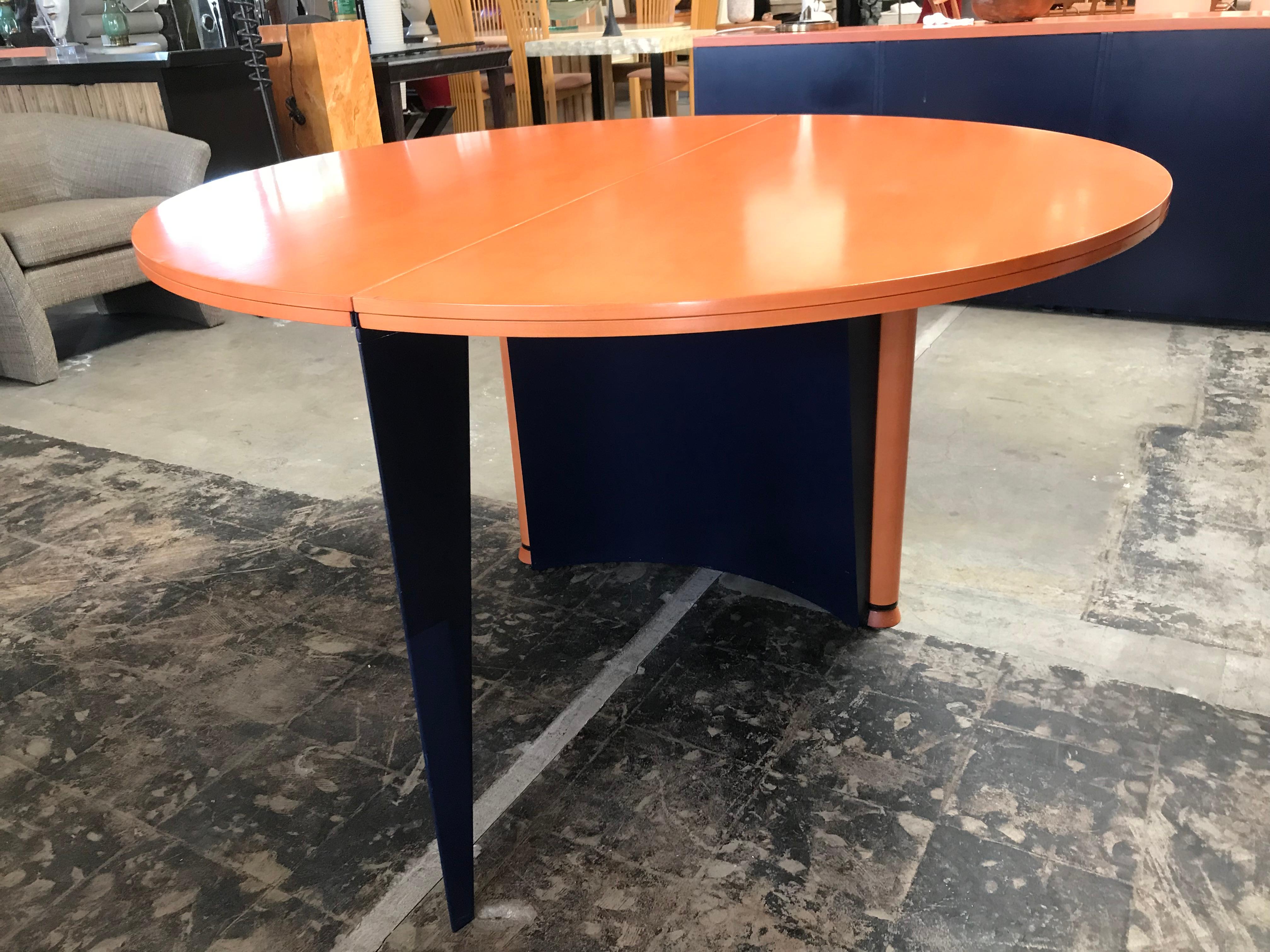 Steel Modern Orange and Blue Dining Table by Castelijn