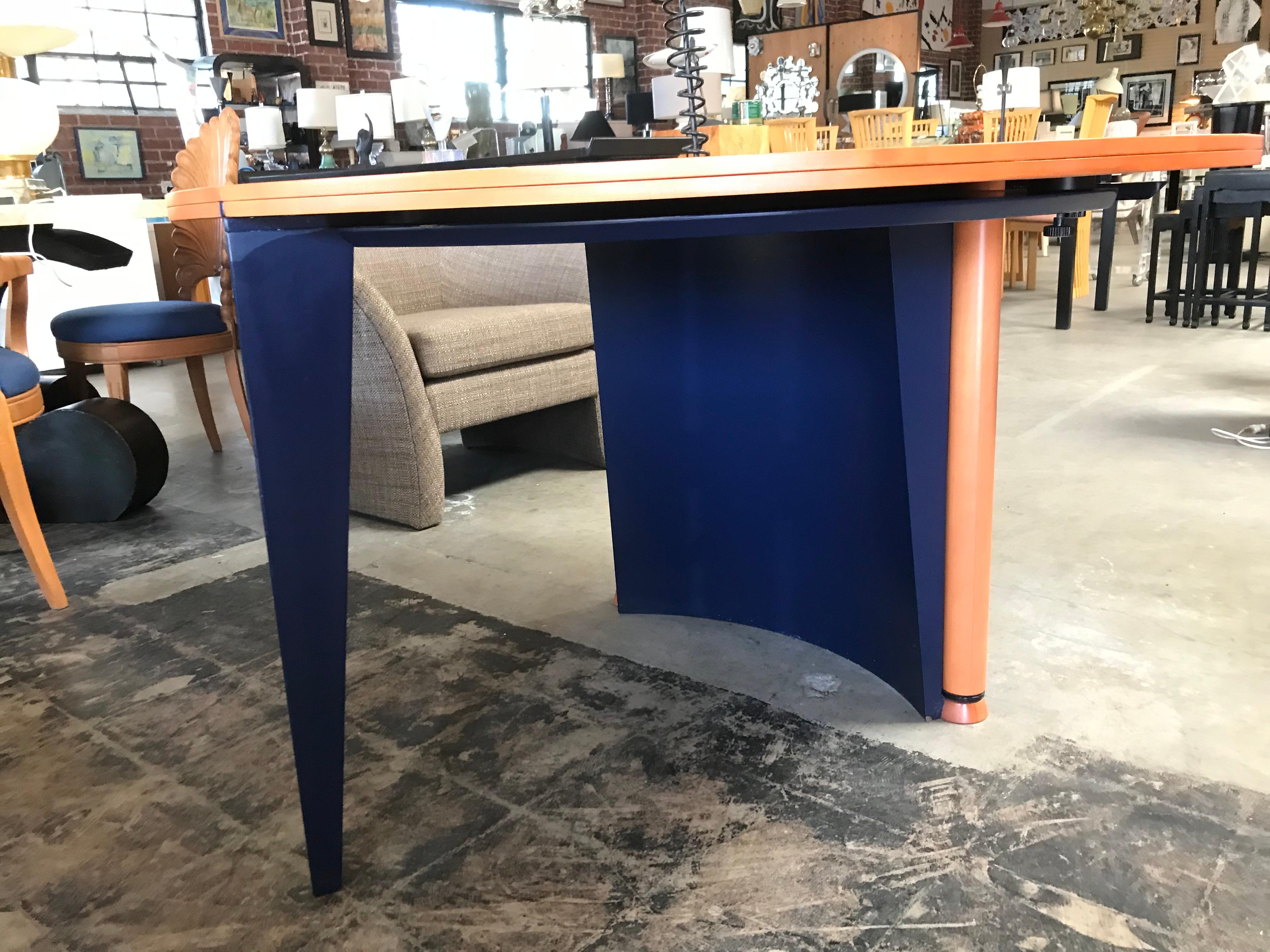 Modern Orange and Blue Dining Table by Castelijn 1