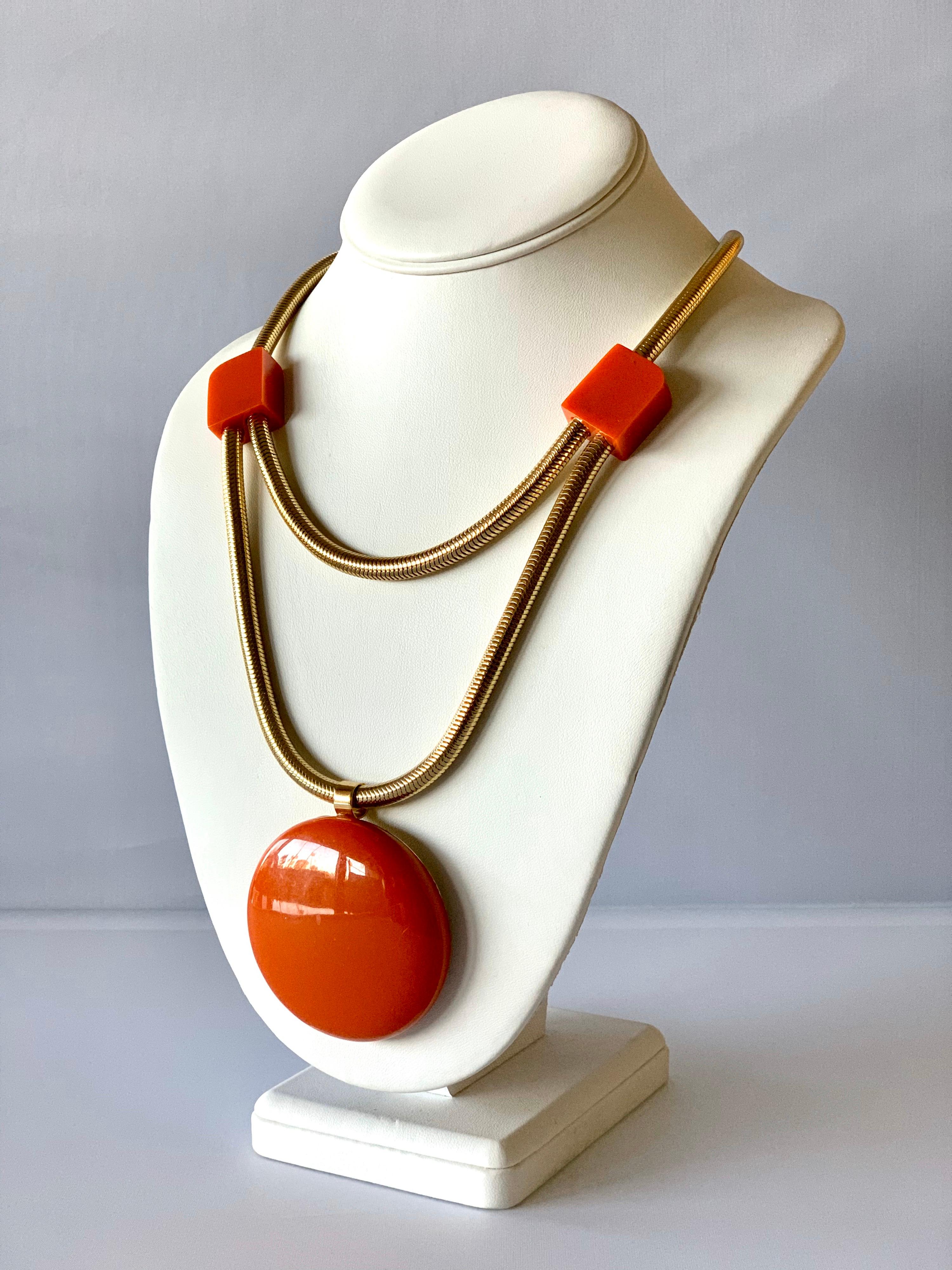 orange statement necklace