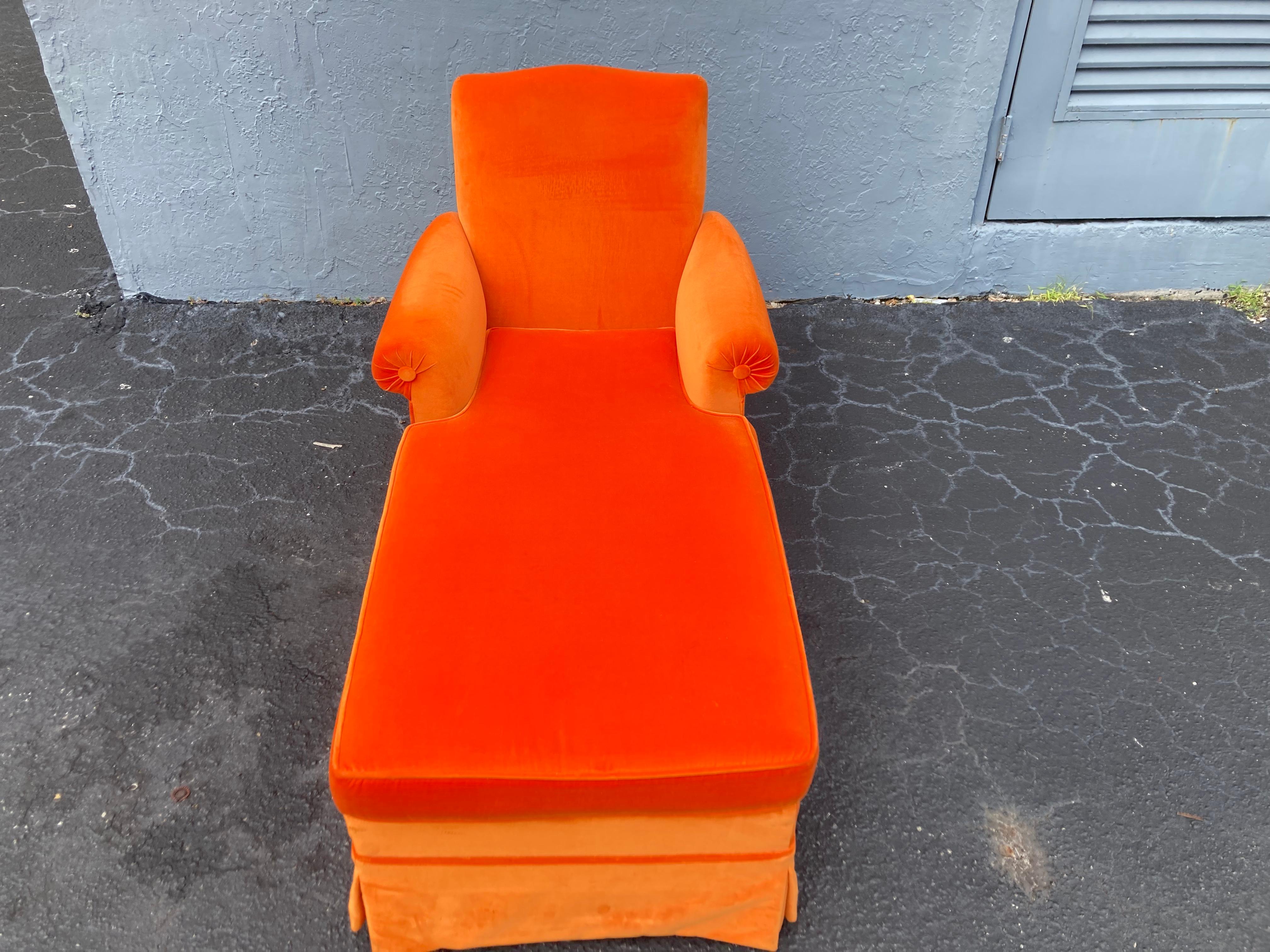 burnt orange chaise lounge