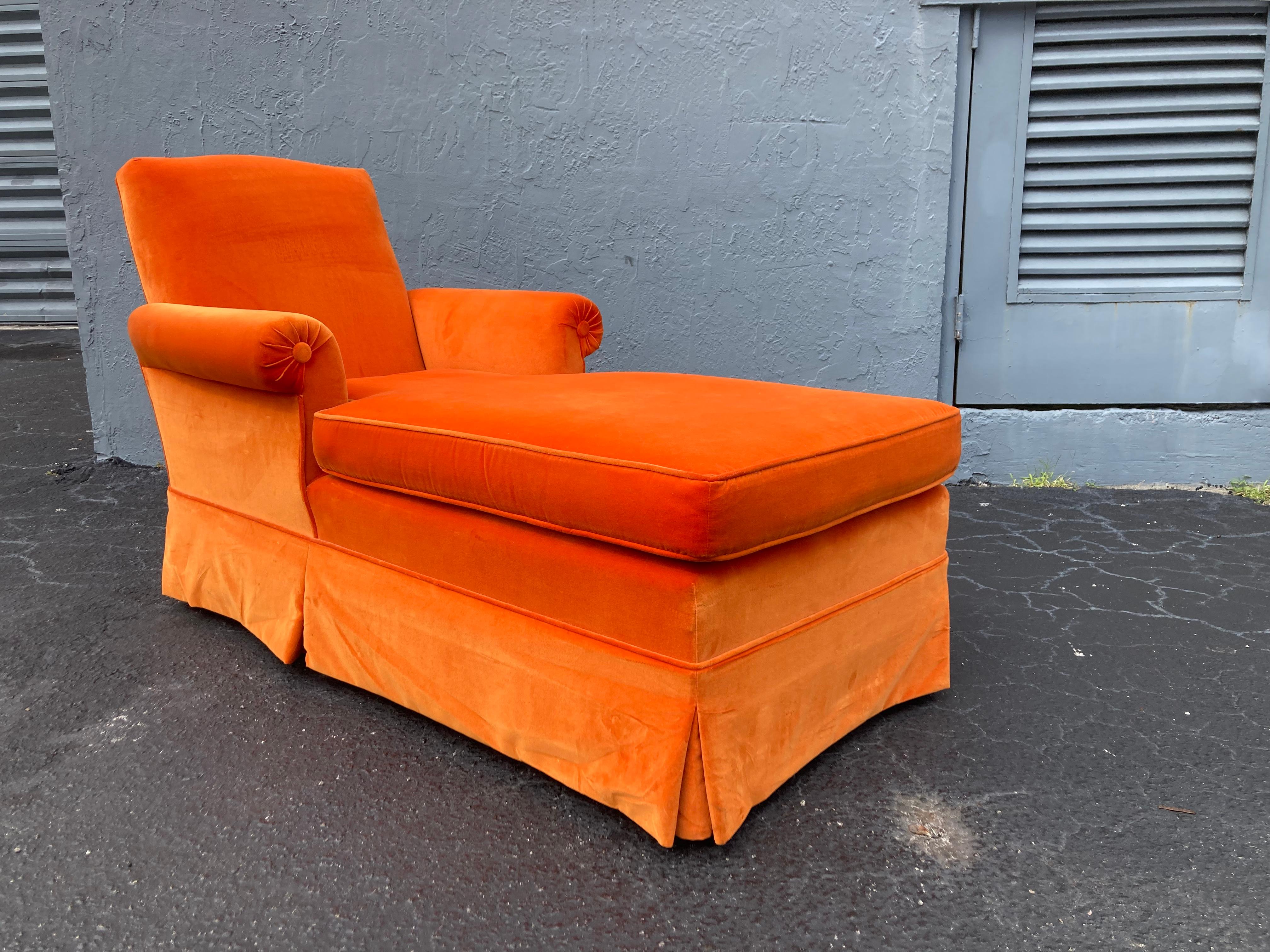 American Modern Orange Chaise Longues Lounge
