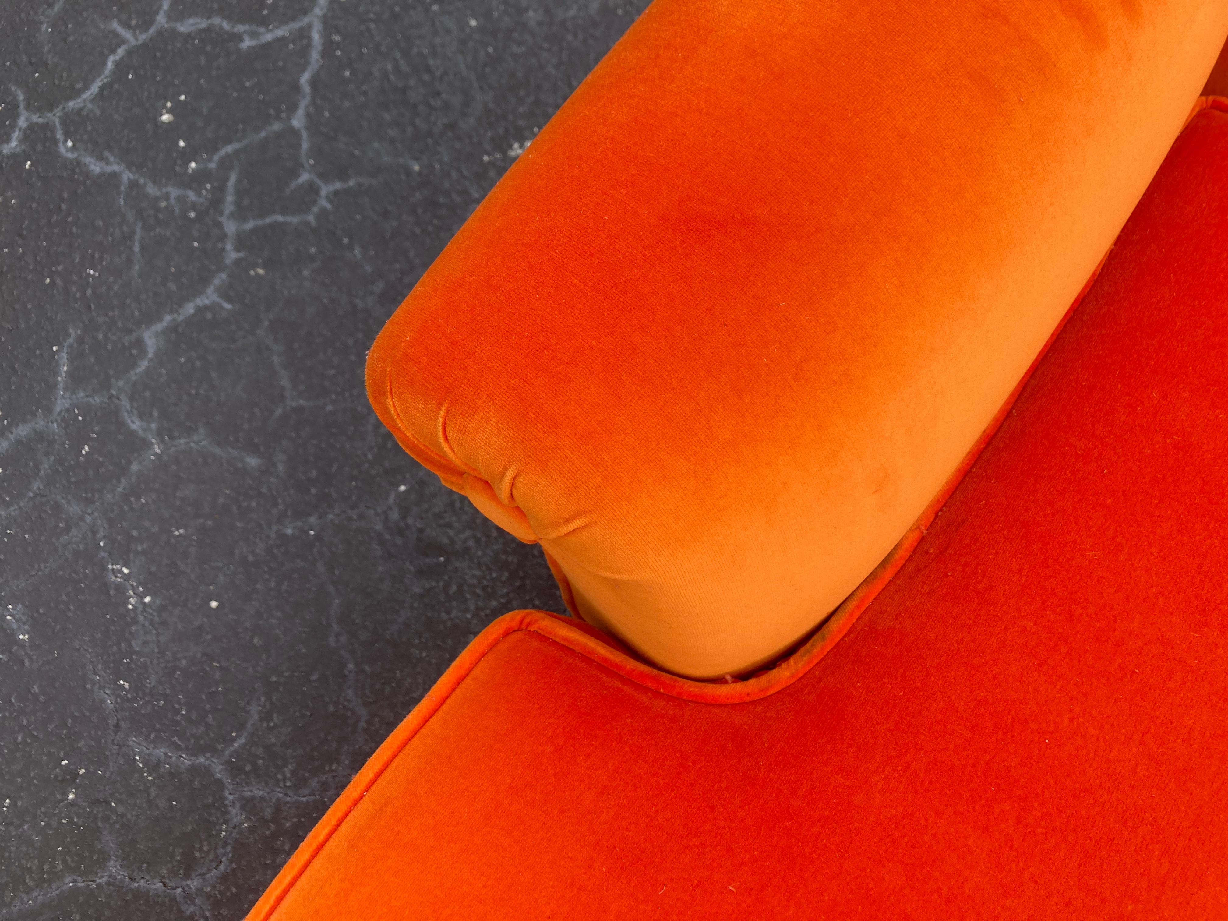 Fabric Modern Orange Chaise Longues Lounge