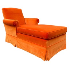 Vintage Modern Orange Chaise Longues Lounge