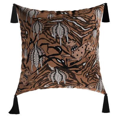 Dedar Tiger Mountain Fauve Black and Gold Velvet Pillow by Studio ...