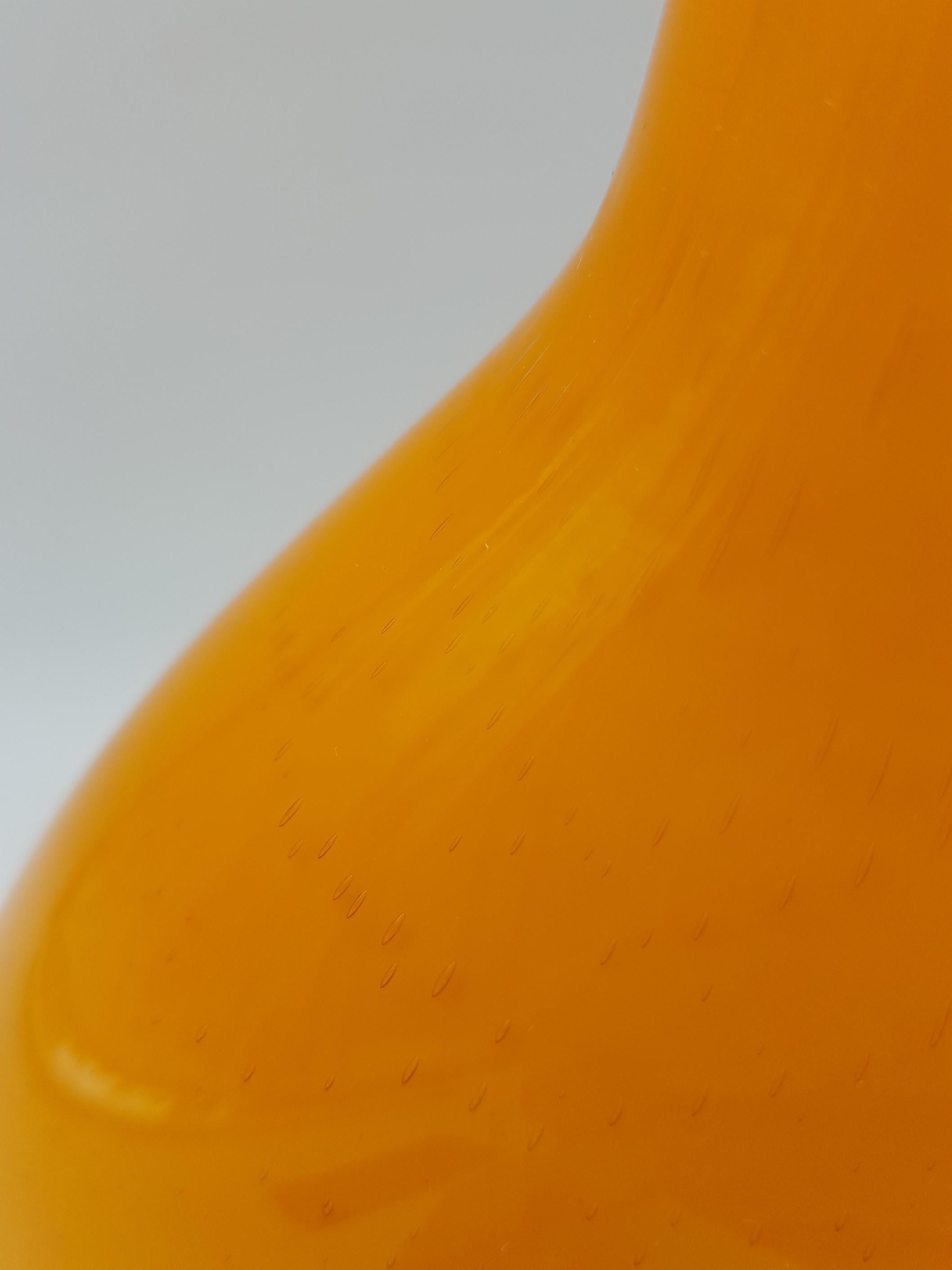 Modern Orange Incamiciato Murano Glass Vase by Gino Cenedese E Figlio, Late 1990 For Sale 5