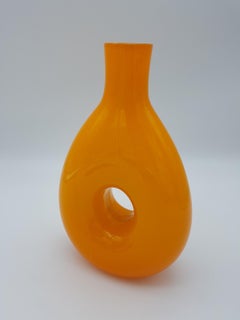 Modern Orange Incamiciato Murano Glass Vase by Gino Cenedese E Figlio, Late 1990