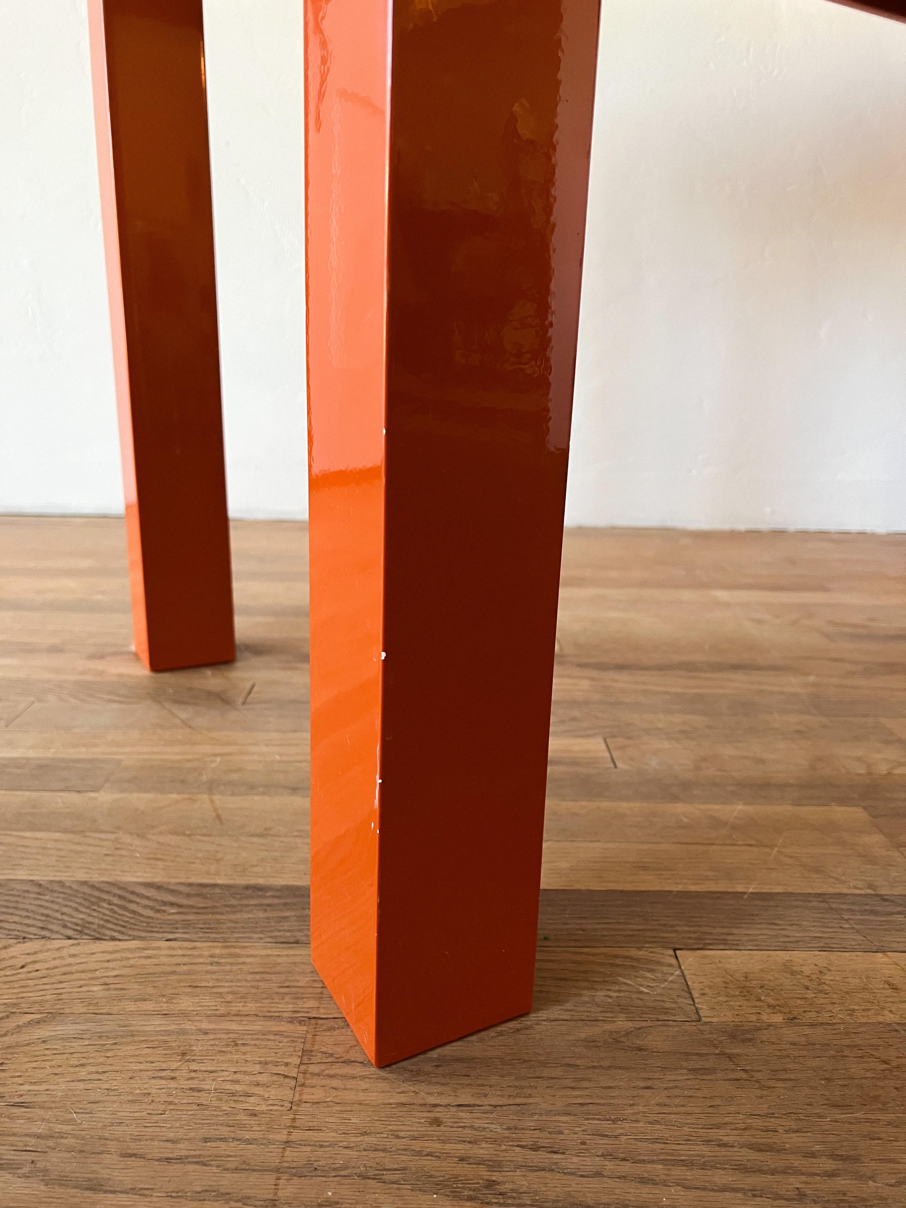Modern Orange Lacquered Parsons Desk 6